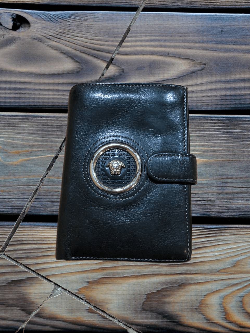 Versace Versace Leather Card Holder - Black Wallets Size ONE SIZE - 1 Thumbnail