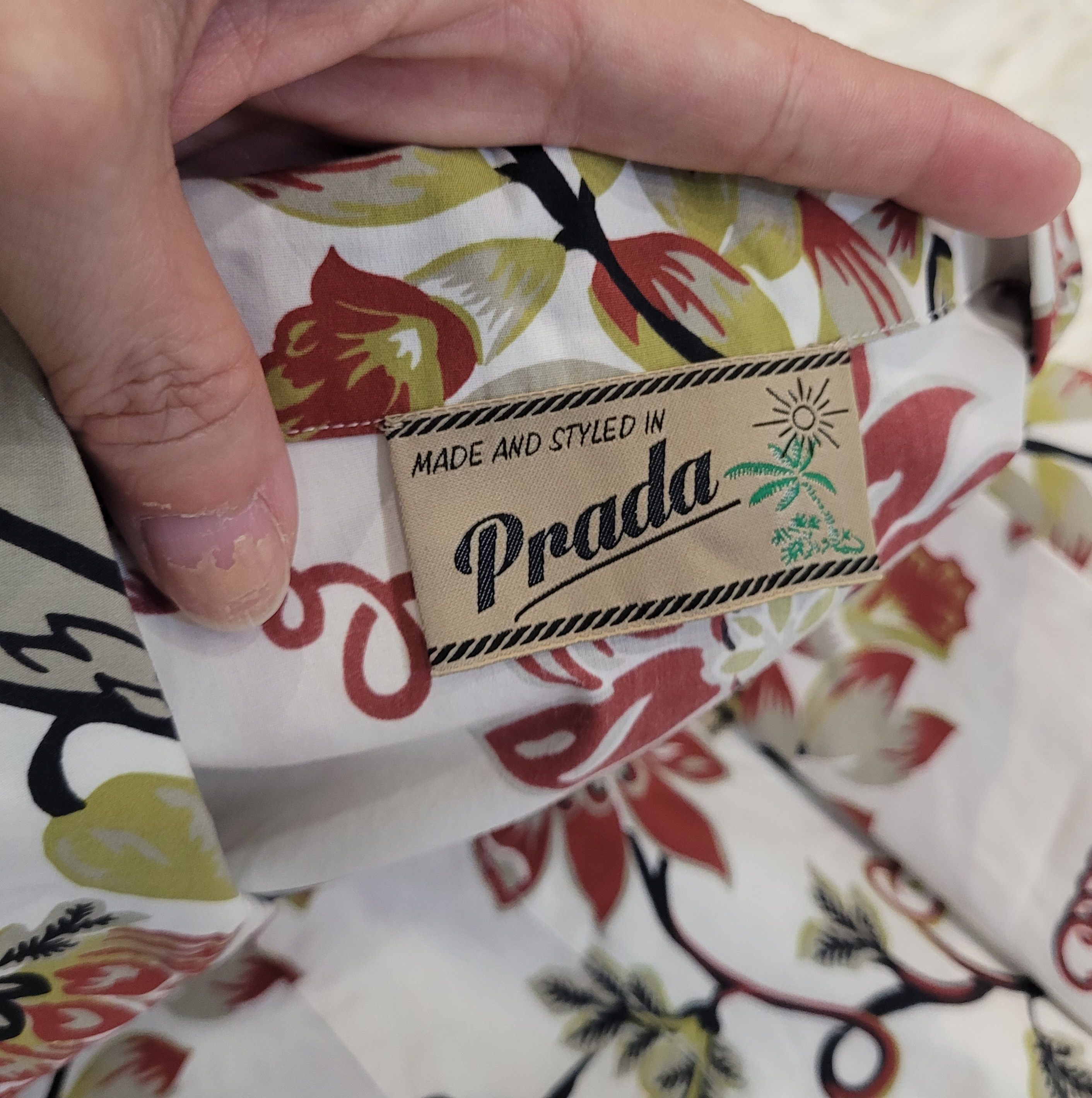 Prada Prada Men's Floral Print Light Cotton Shirt Size US M / EU 48-50 / 2 - 6 Thumbnail