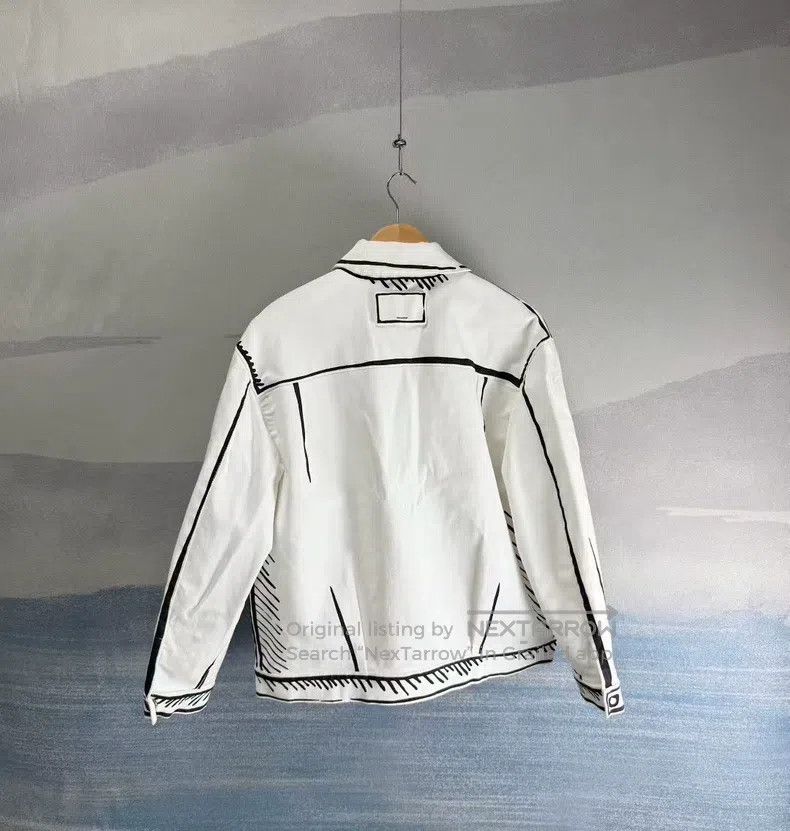 Fendi Fendi White California Sky Hand-Painted Denim Jacket Size XS / US 0-2 / IT 36-38 - 2 Thumbnail