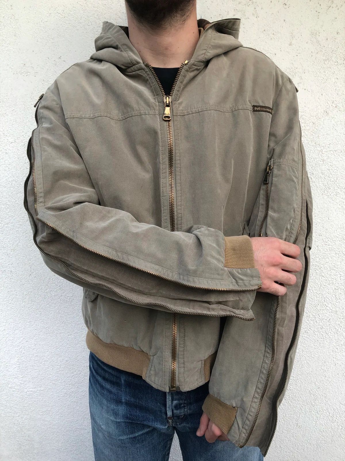 Dolce & Gabbana AW2003 Dolce & Gabbana Zip Sleeve Bomber Jacket Vintage Size US XL / EU 56 / 4 - 4 Thumbnail