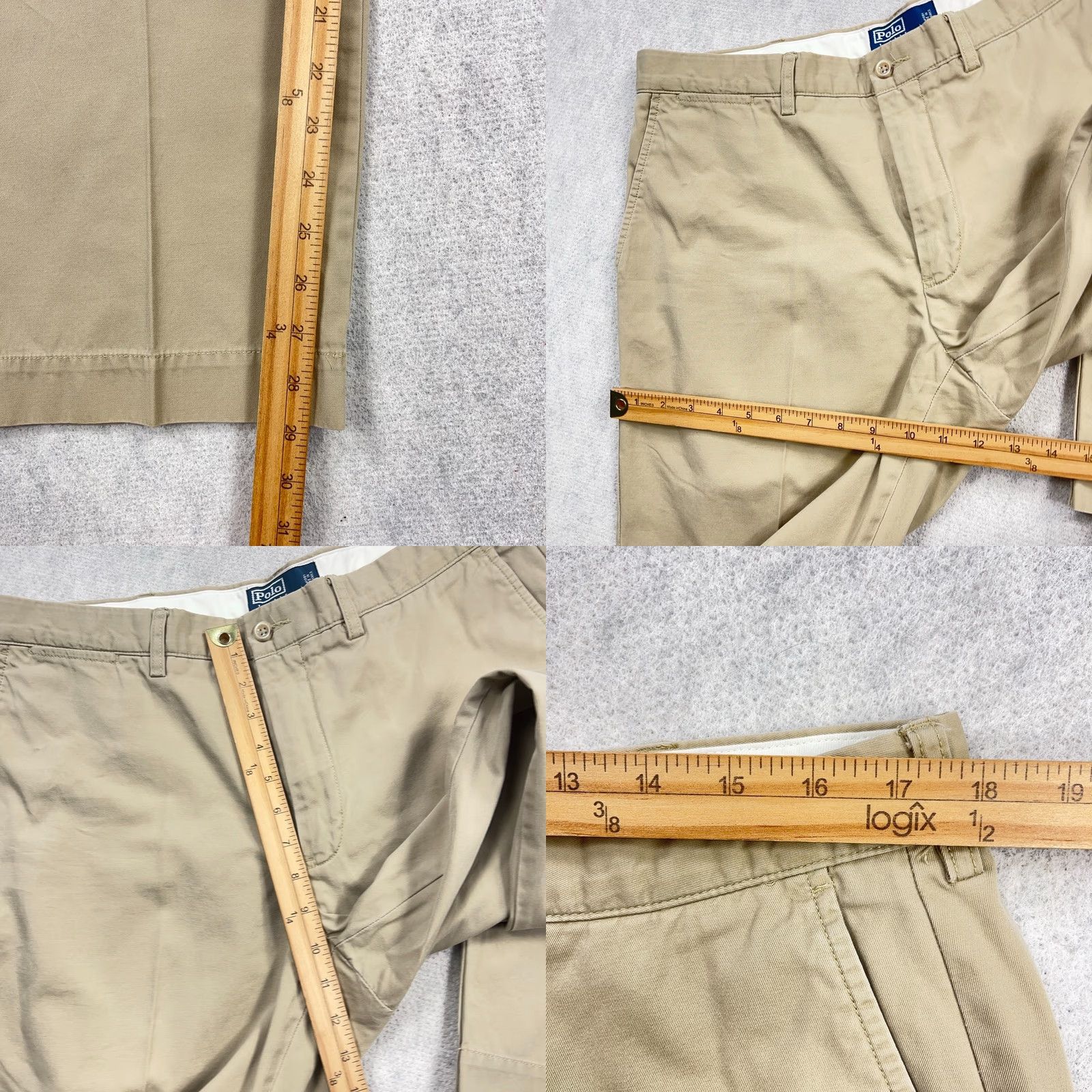 Polo Ralph Lauren Polo Ralph Lauren Pants Men 36x30 Chino Flat Front Straight 5-Pocket Beige Twill Vintage No Size US M / EU 48-50 / 2 - 8 Thumbnail