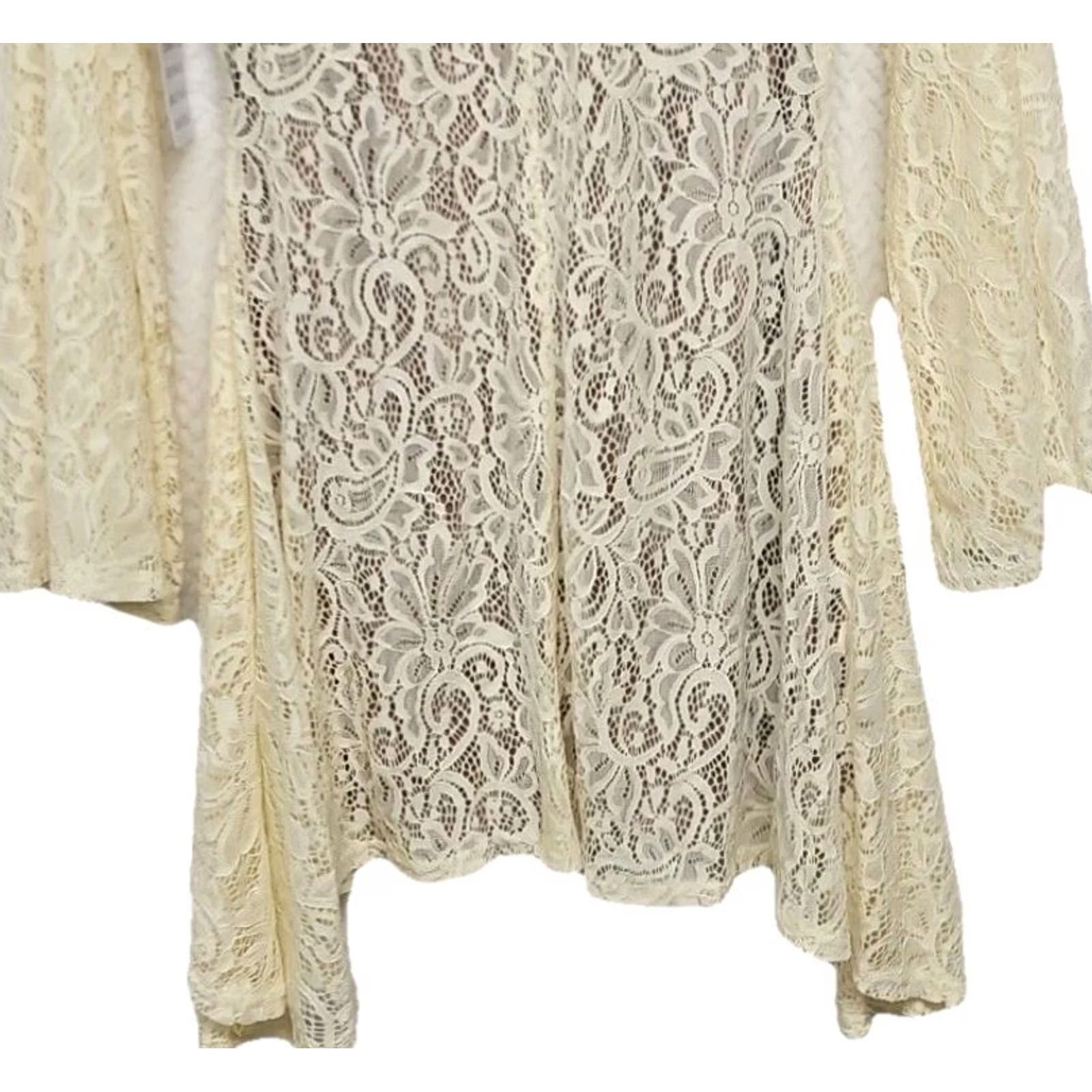 Bell Joyfolie Ivory Lace Dress S Women Bell Sleeve Round Neck Short Dress Bohemian NWT Size S / US 4 / IT 40 - 7 Thumbnail