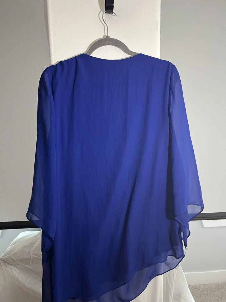 Chicos Chico's Elegant Sheer Top in Vibrant Blue Size S / US 4 / IT 40 - 3 Thumbnail