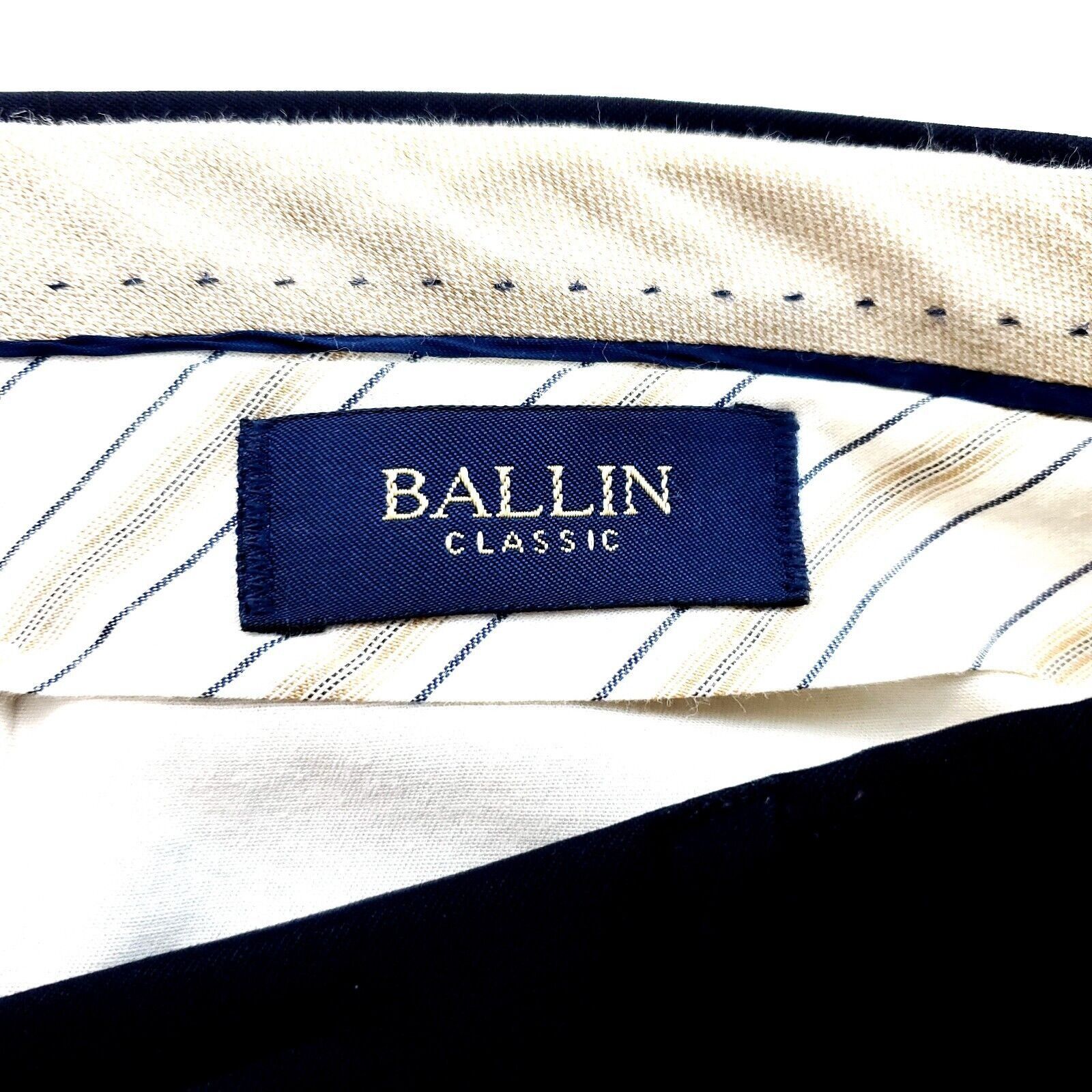 Designer Ballin Classics Comfort EZE Super 120s Wool Pleated Cuff Blu Size 36R - 3 Thumbnail