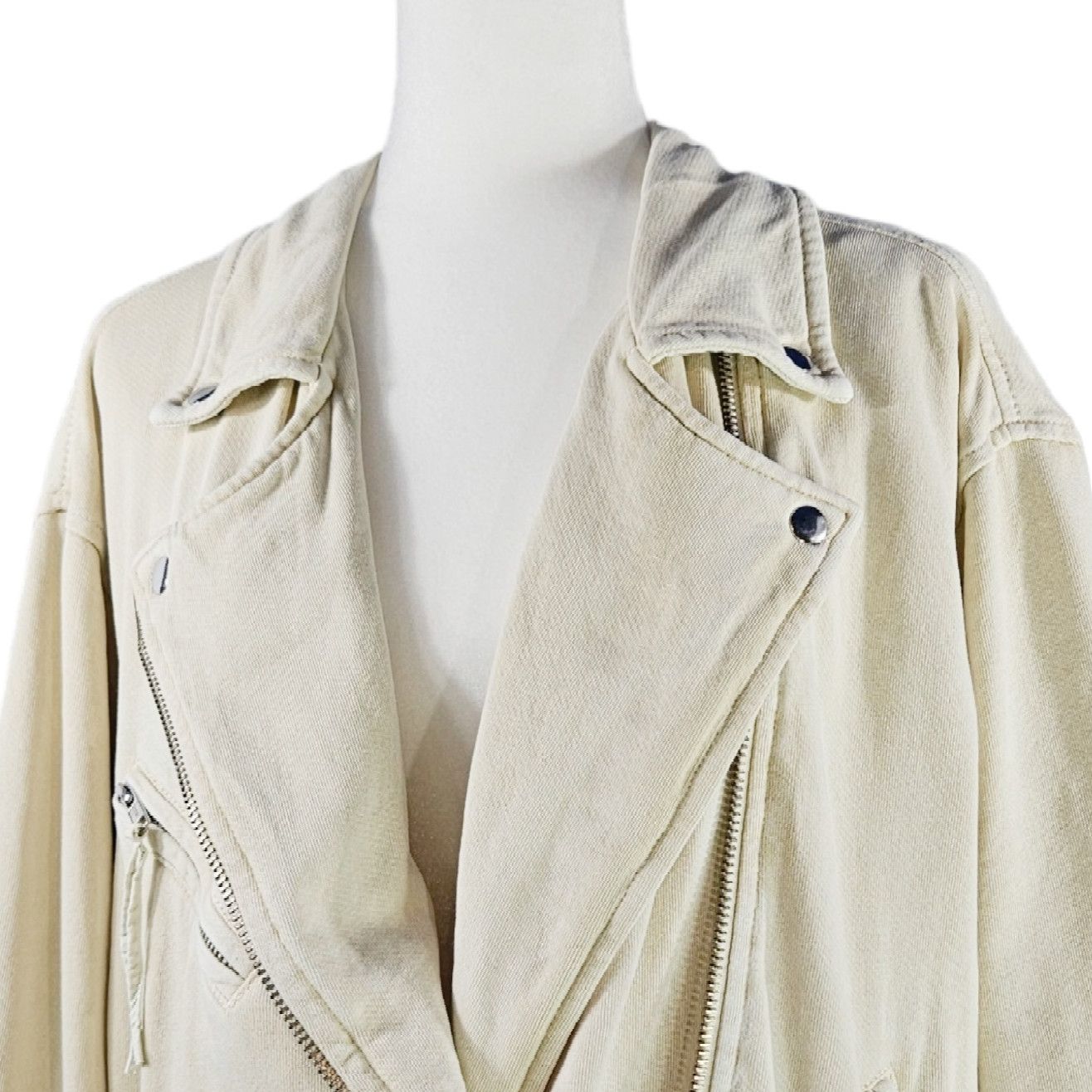 Free People Free People Knit Moto Jacket Oversized Belt Vanilla Cream XS Size XS / US 0-2 / IT 36-38 - 3 Thumbnail