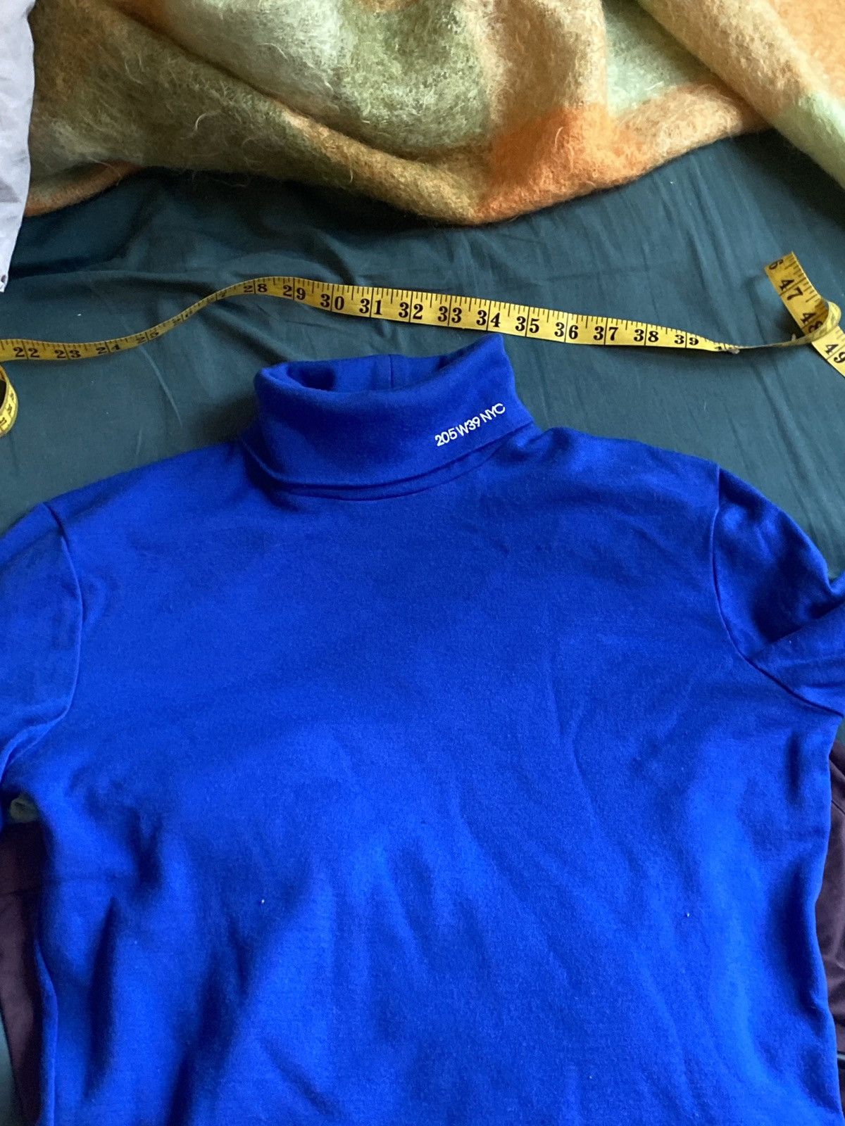 image of Calvin Klein 205W39Nyc Blue Logo Turtleneck, Men's (Size Small)