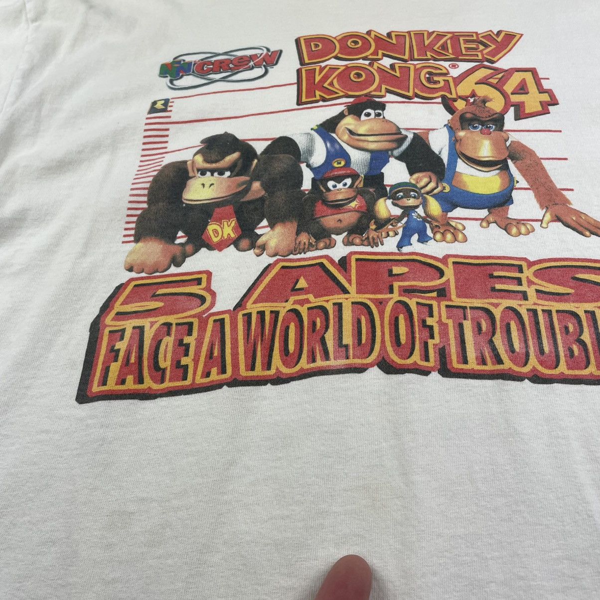 Nintendo × Vintage Vintage 90’s Nintendo 64 Donkey Kong Crew 5 Apes T-Shirt L Size US L / EU 52-54 / 3 - 2 Thumbnail