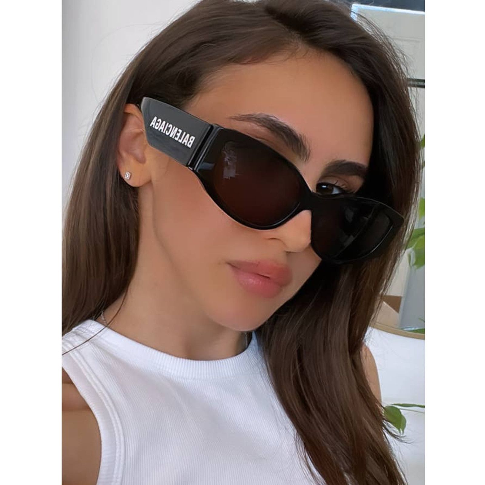 image of New Balenciaga Bb0258S Black Logo Sunglasses, Men's