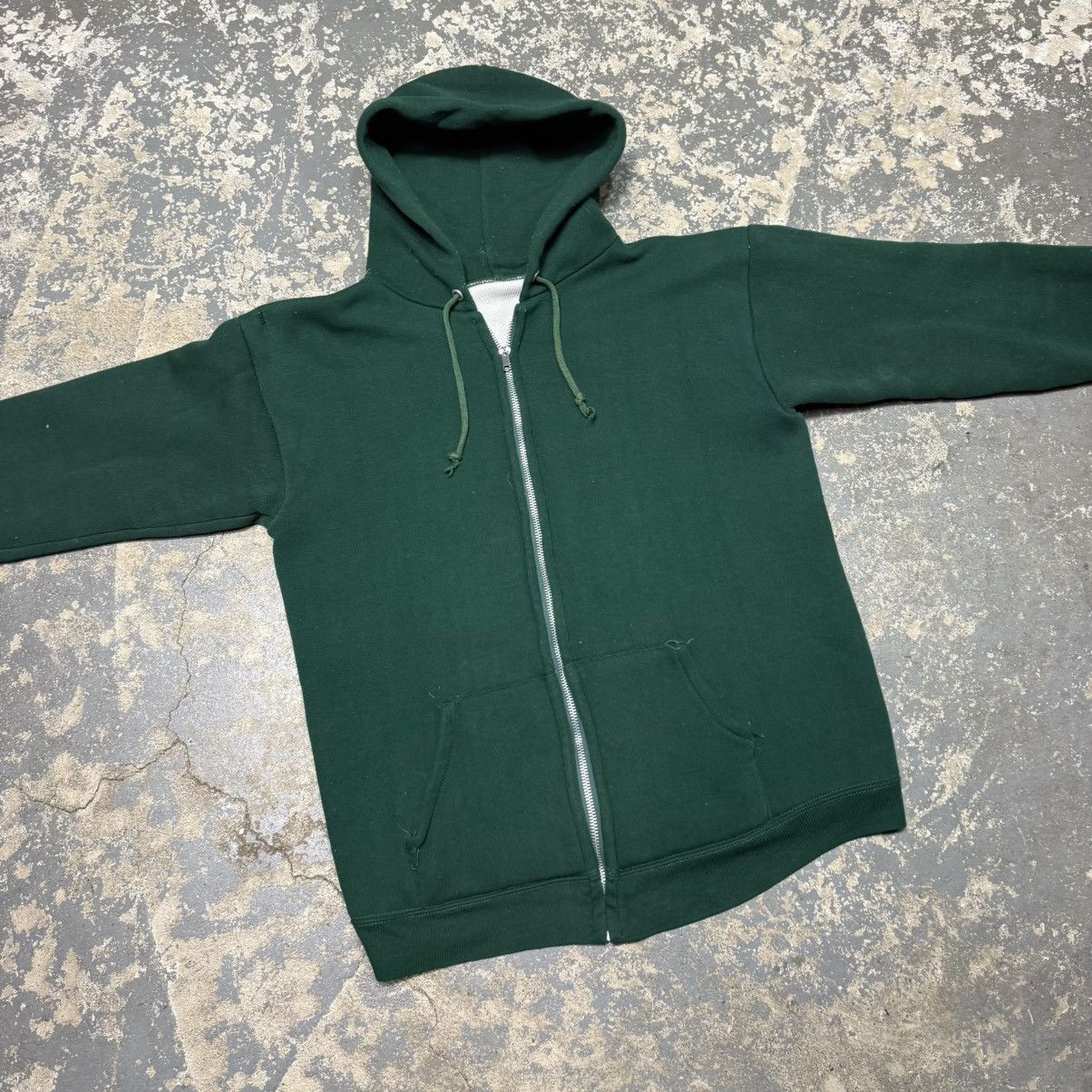 Vintage True Vintage Green Cotton Waffle Insulated Thermal Zip Hoodi Size US M / EU 48-50 / 2 - 5 Thumbnail