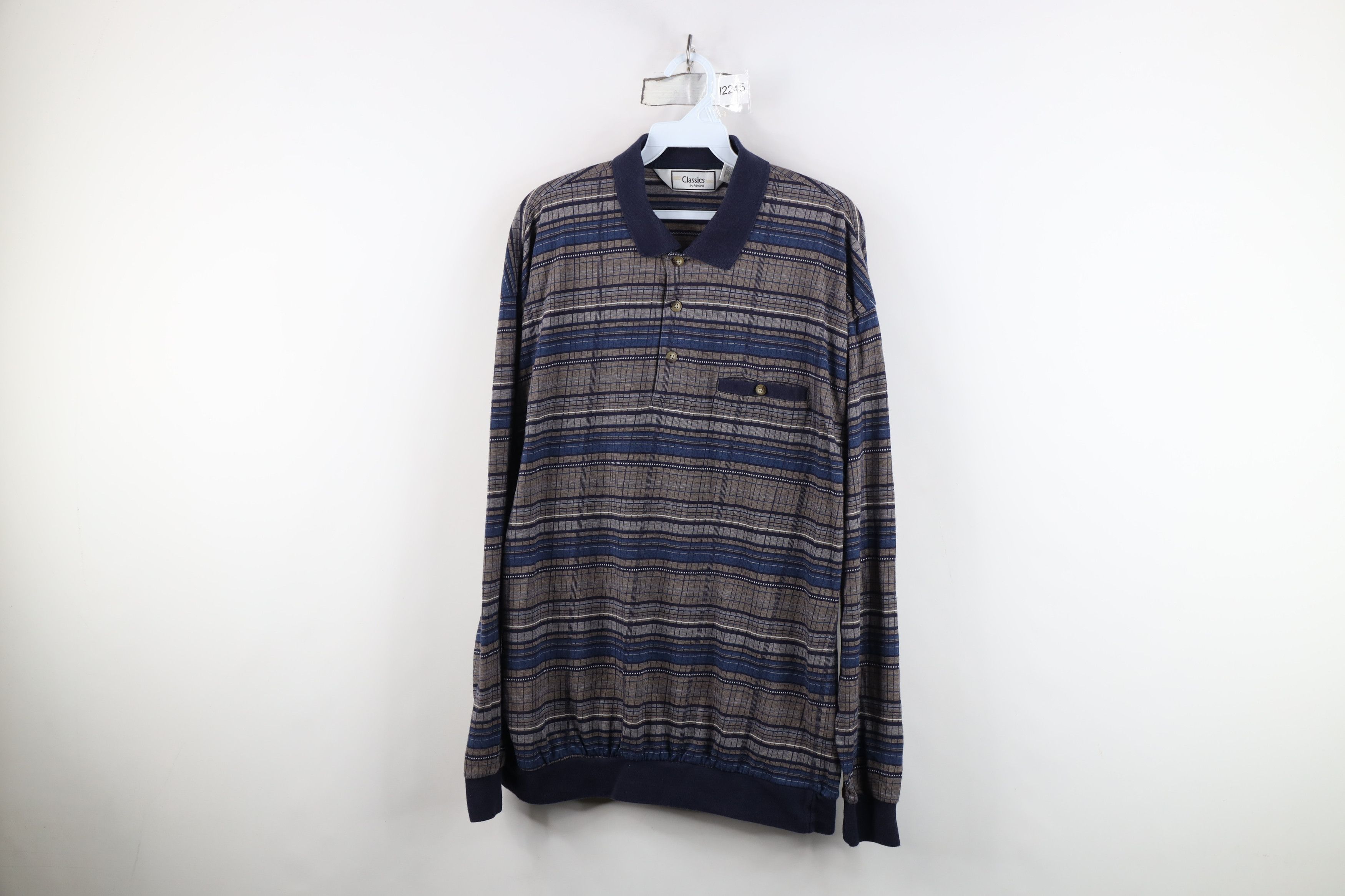 Vintage Vintage 90s Streetwear Knit Pullover Long Sleeve Polo Shirt Size US XL / EU 56 / 4 - 1 Thumbnail