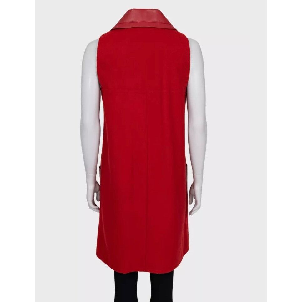 Fendi NWOT Fendi Red Virgin Wool & Leather Vest - IT42/M Size M / US 6-8 / IT 42-44 - 3 Thumbnail