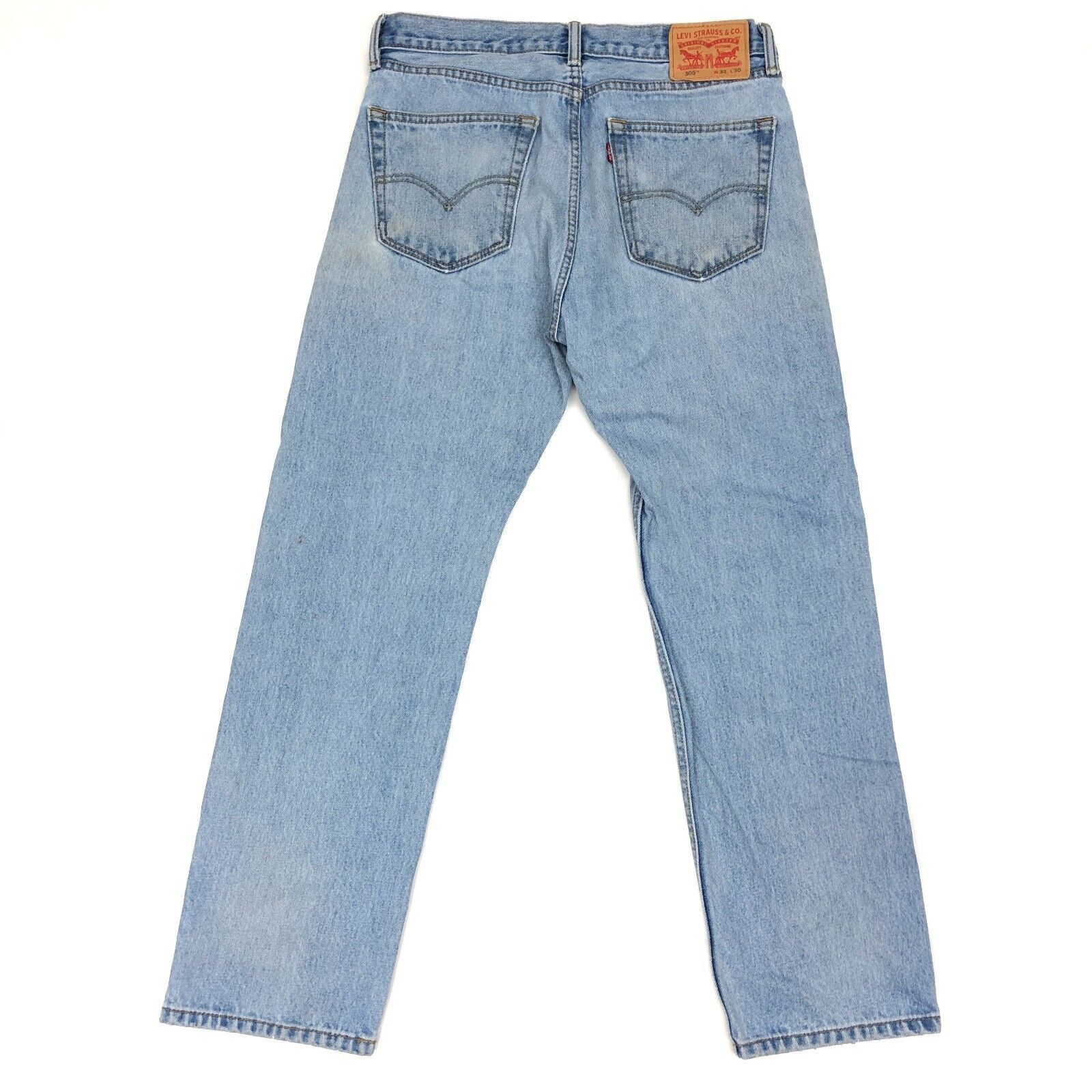 Levi's Levis 505 Light Wash Denim Jeans size 32x30 Mens Streetwear Size US 32 / EU 48 - 5 Thumbnail