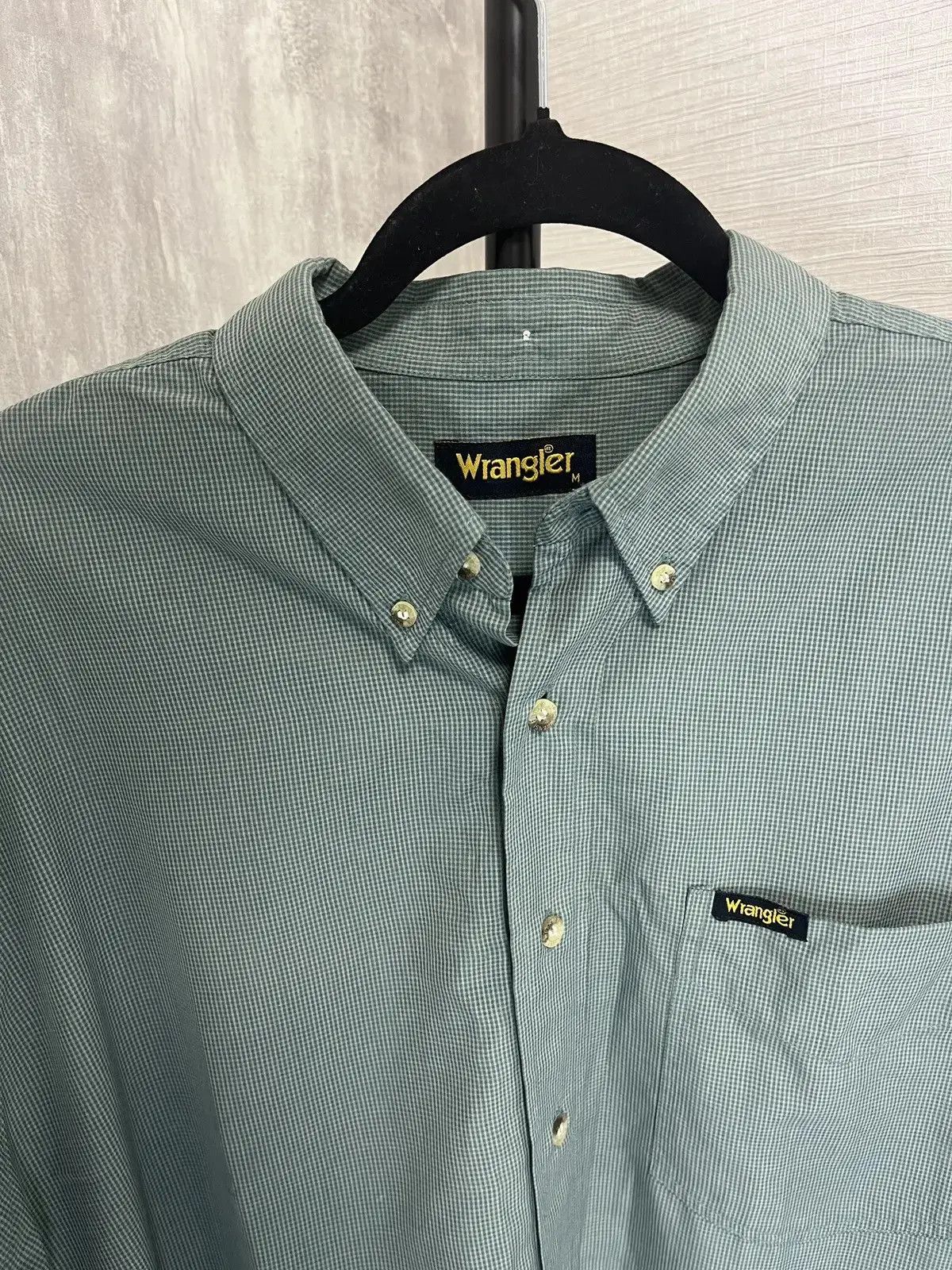 Vintage × Wrangler Vintage Wrangler Button Down Microcheck Shirt USA Workwear Size US M / EU 48-50 / 2 - 2 Thumbnail
