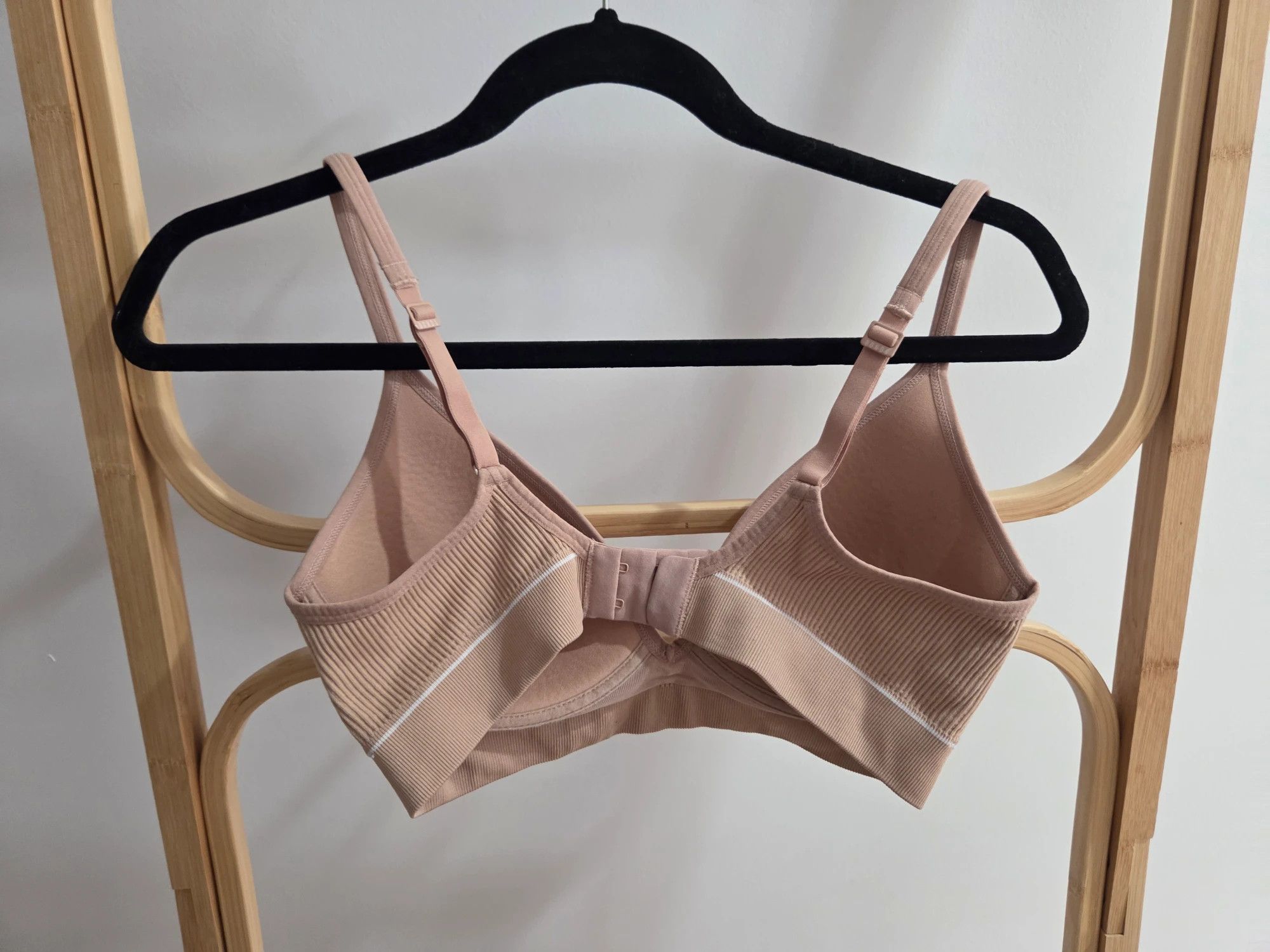 Bones BONDS Retro Rib Soft Cup Bralette Nude Beige Back Closure Size ONE SIZE - 3 Thumbnail