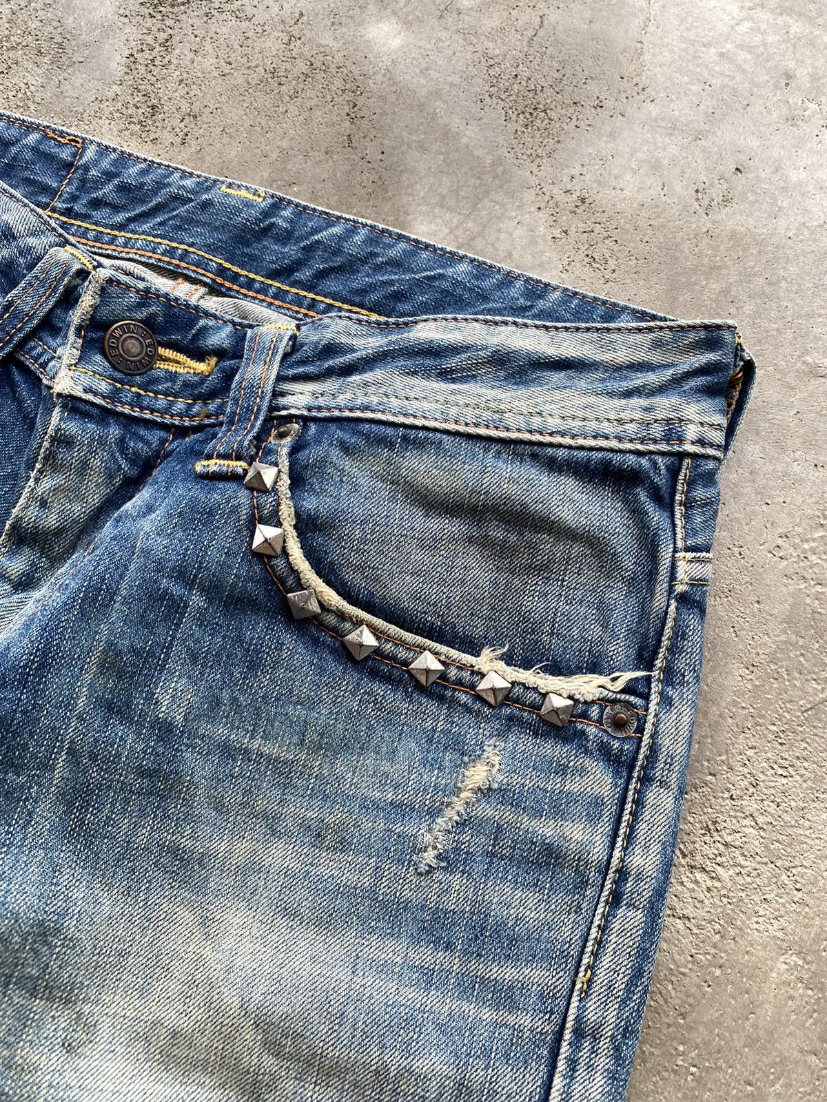 Edwin × If Six Was Nine × Japanese Brand Vintage Edwin Distressed Boot Cut Jeans Size US 30 / EU 46 - 6 Thumbnail