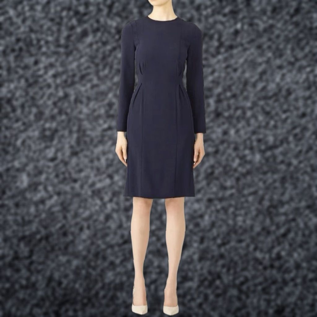 Vintage VINTAGE L.K. Bennett Navy Crepe Jessica Dress Sheath Size US 6 Size M / US 6-8 / IT 42-44 - 1 Thumbnail