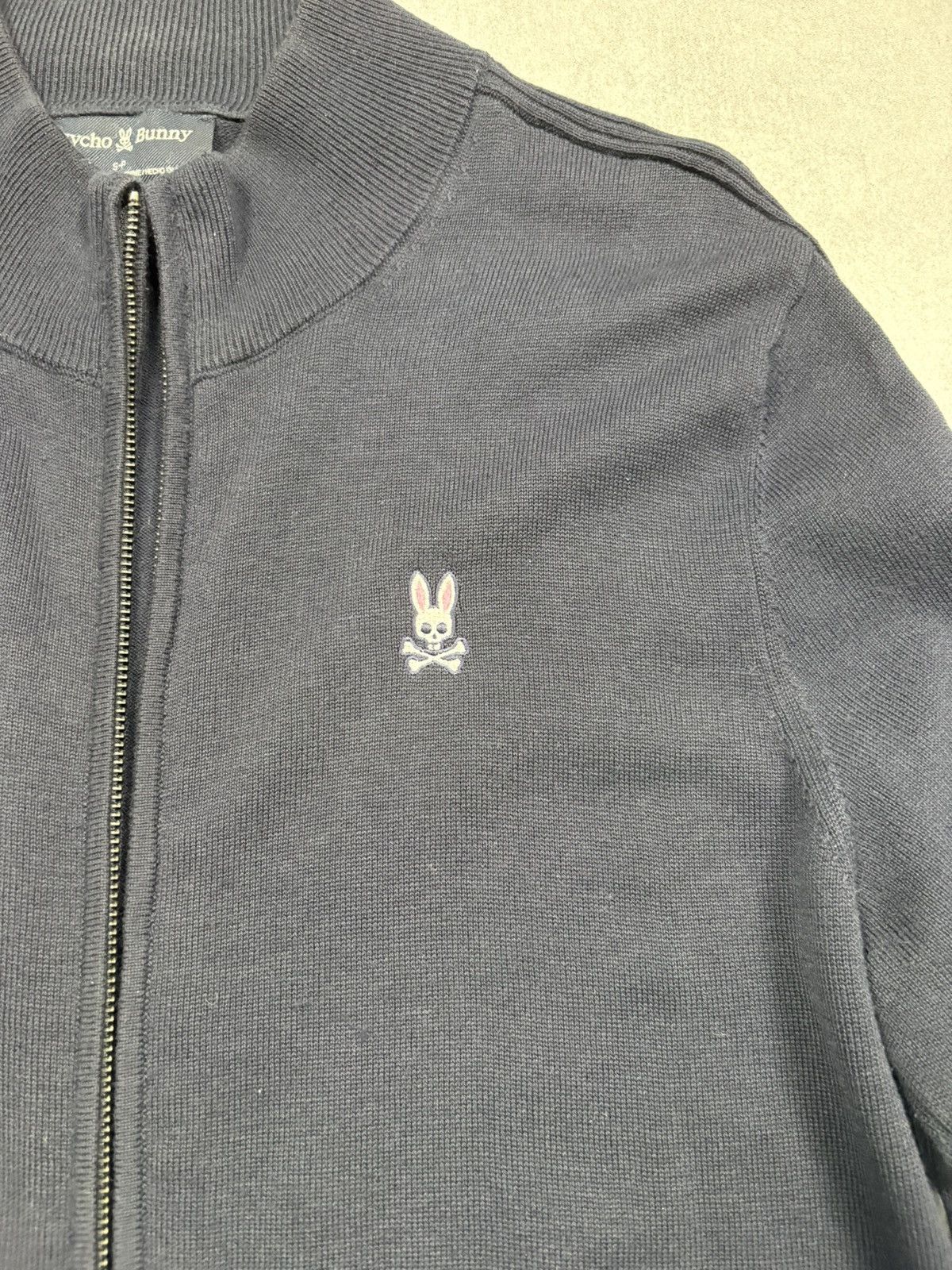 Psycho Bunny Psycho Bunny Navy Zip Up Merino Wool Cotton Knit Jacket M-L Size US L / EU 52-54 / 3 - 7 Thumbnail