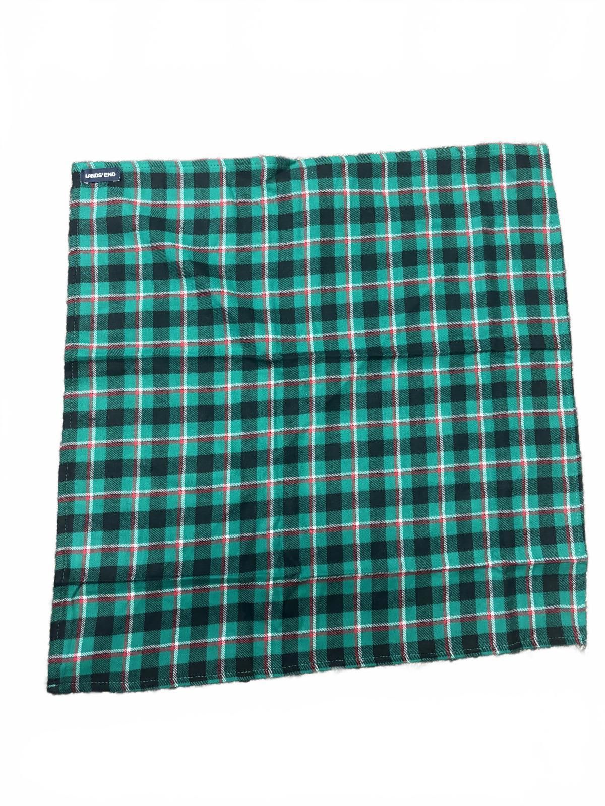 Lands' End Lands' End Green Plaid Cotton Dog Bandana - Medium Size ONE SIZE - 2 Thumbnail