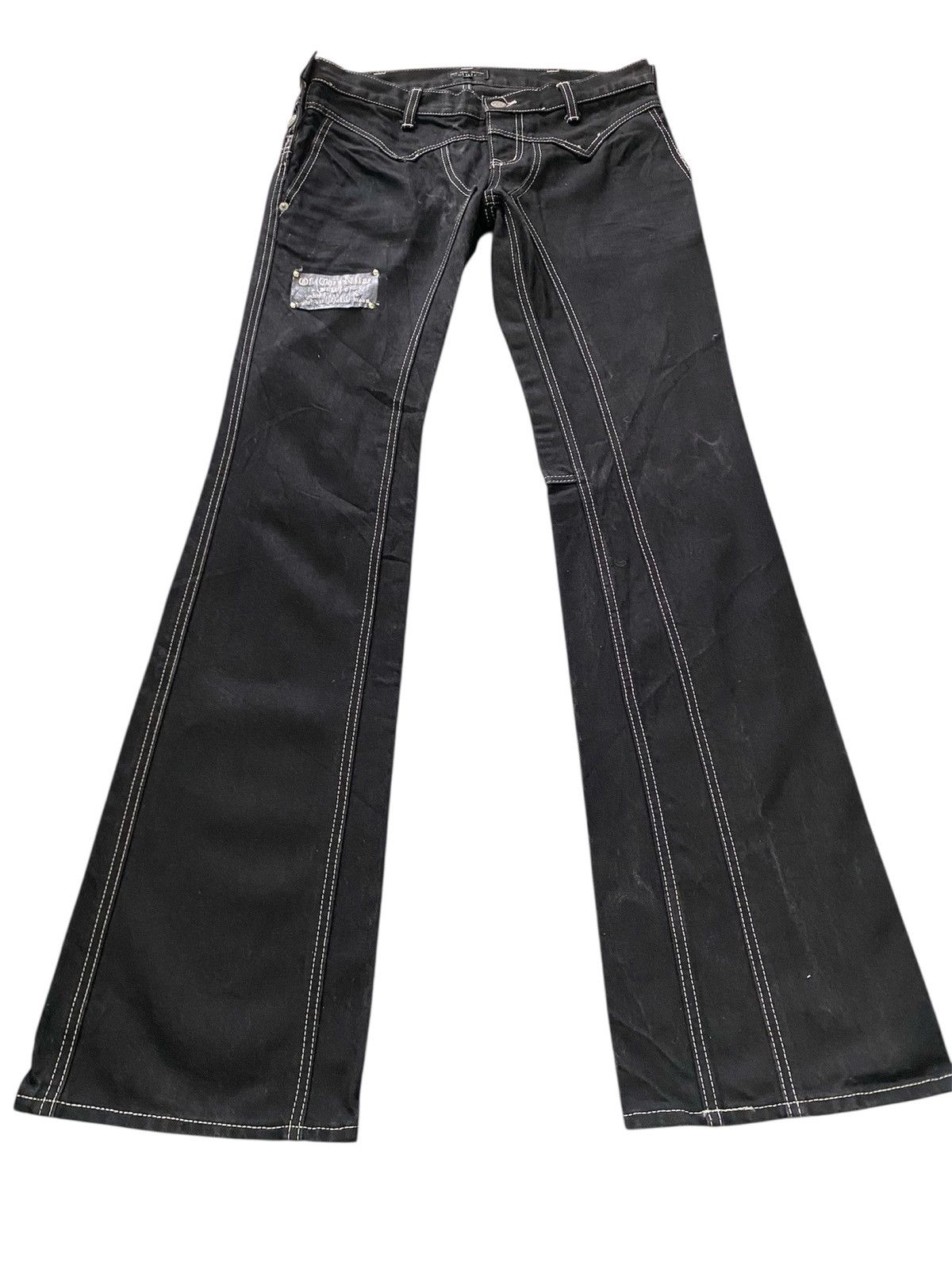 Japanese Brand Of The Neige Style Flare Jeans Black Y2K Archival Japs Denim Size US 32 / EU 48 - 1 Thumbnail