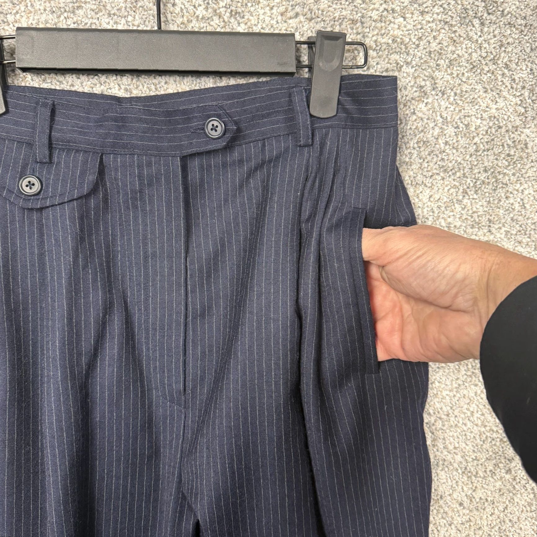 Ralph Lauren Y2K Lauren Ralph Lauren Pants Pinstripe Wool Lined Petite 12P Blue Dress Pants Office Size 34" / US 12 / IT 48 - 7 Thumbnail