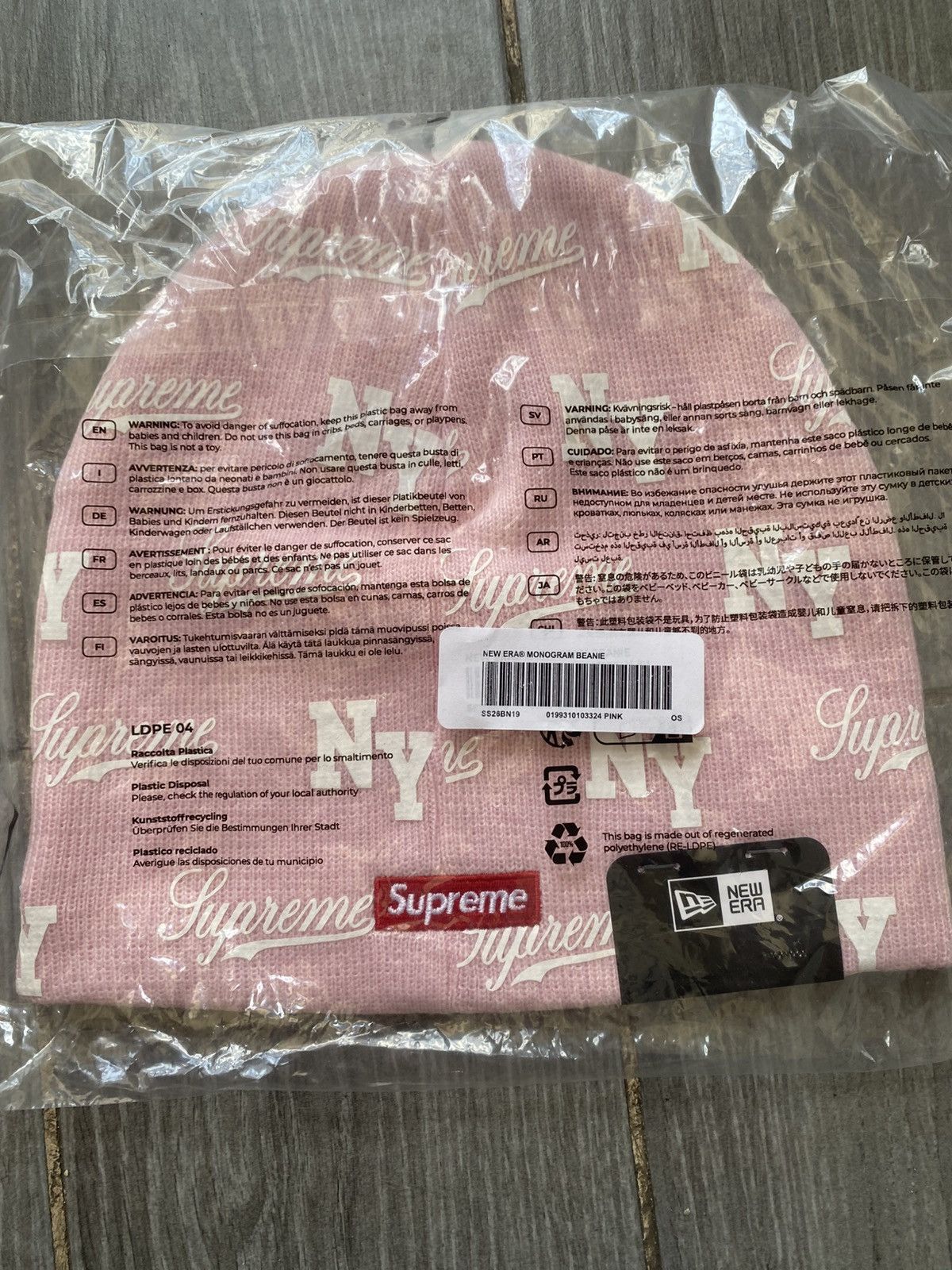 Supreme Supreme New Era Monogram Beanie Pink Size ONE SIZE - 2 Thumbnail