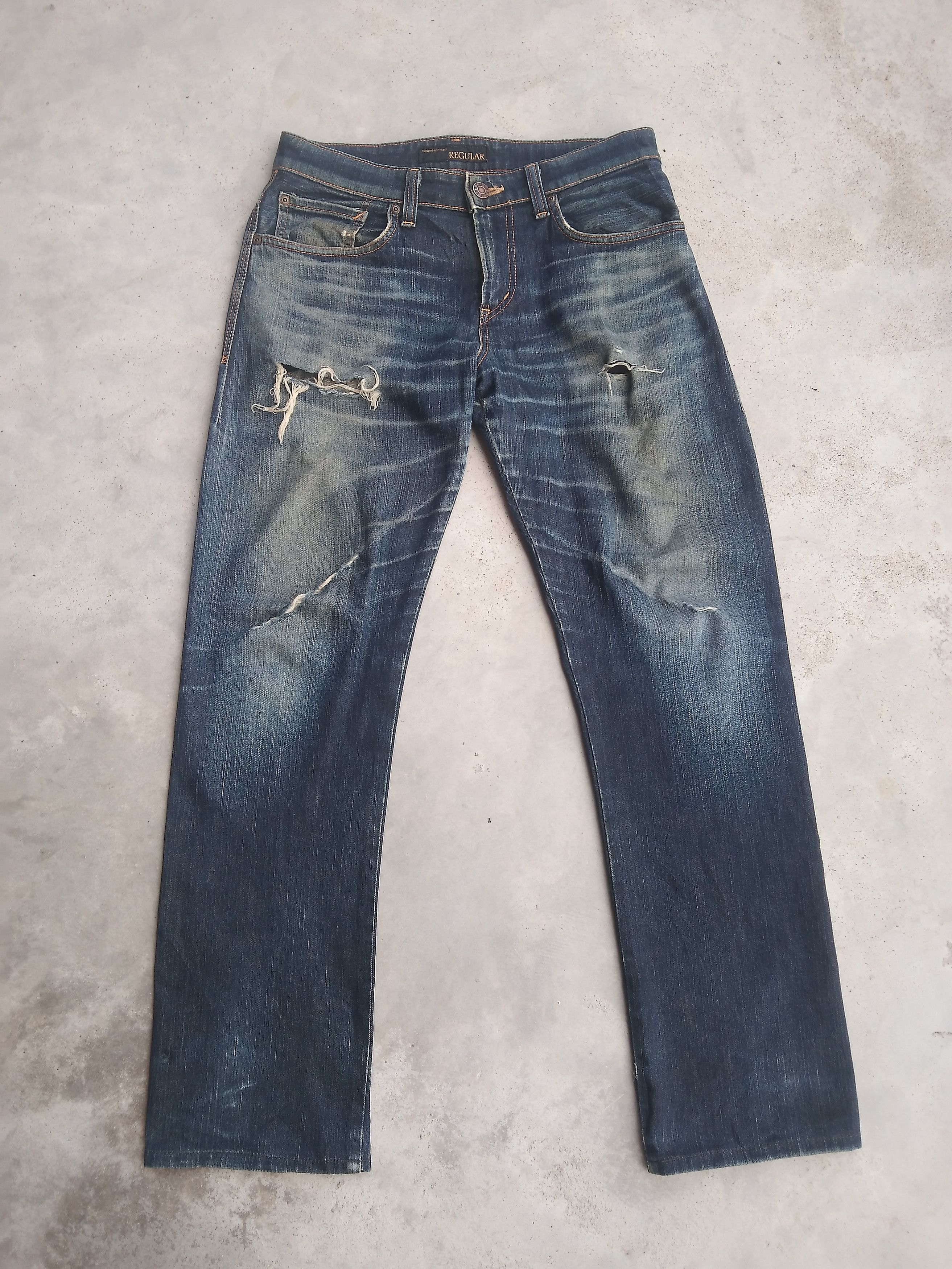 Edwin Vintage Edwin Rusty Wash Distressed Jeans 30x30 Size US 30 / EU 46 - 1 Thumbnail