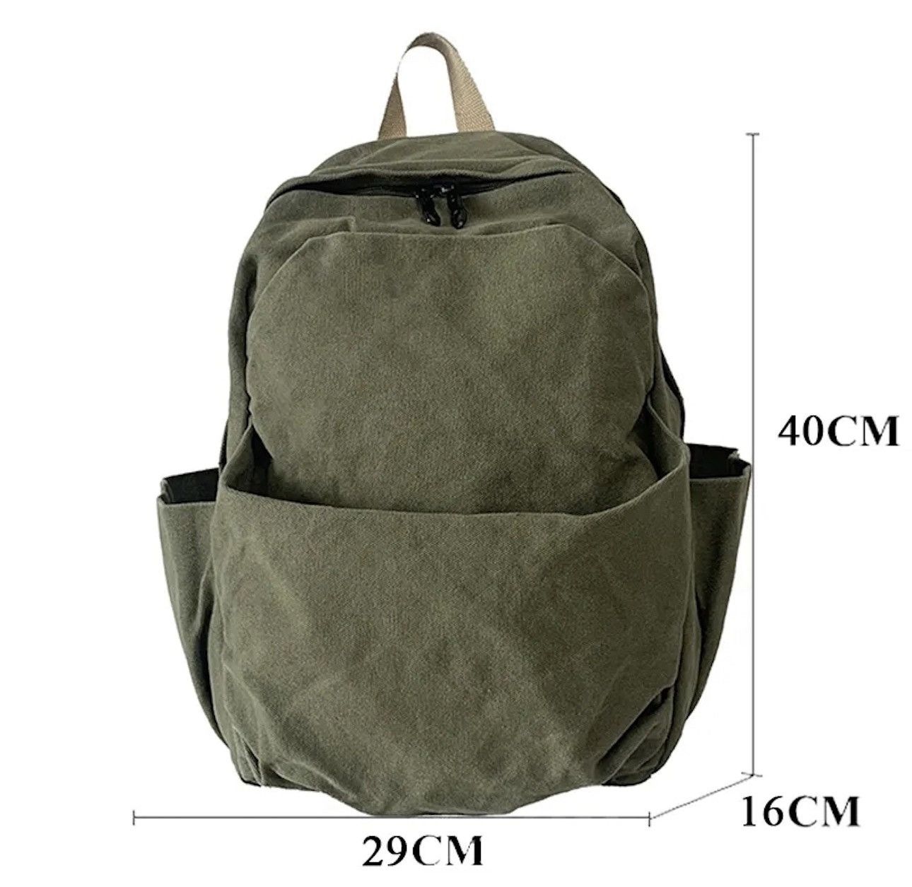 Japanese Brand Fashion Canvas backpack aesthetic Size ONE SIZE - 3 Thumbnail