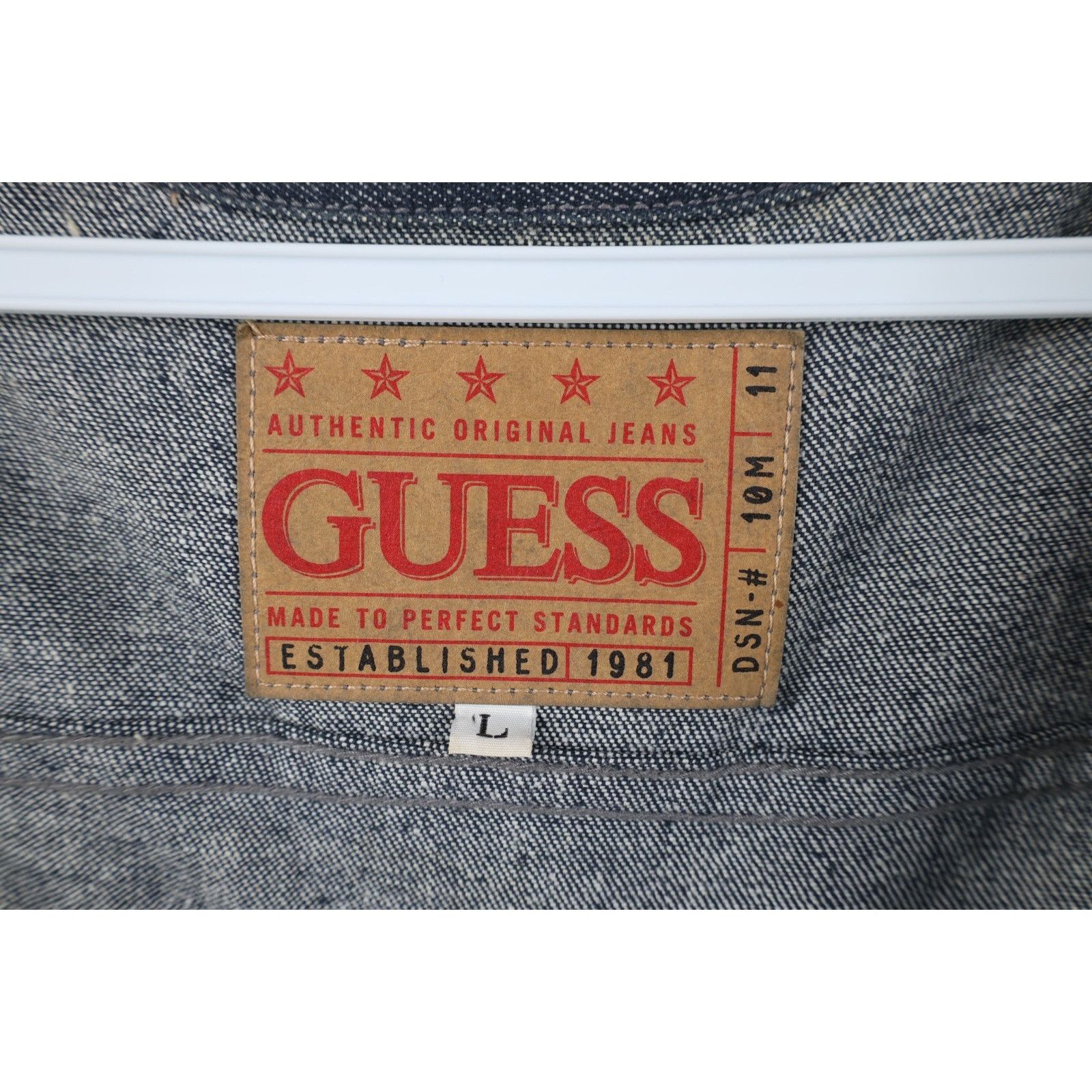 Guess Vintage 90s Guess Faded Spell Out Denim Jean Trucker Jacket Size US L / EU 52-54 / 3 - 10 Thumbnail