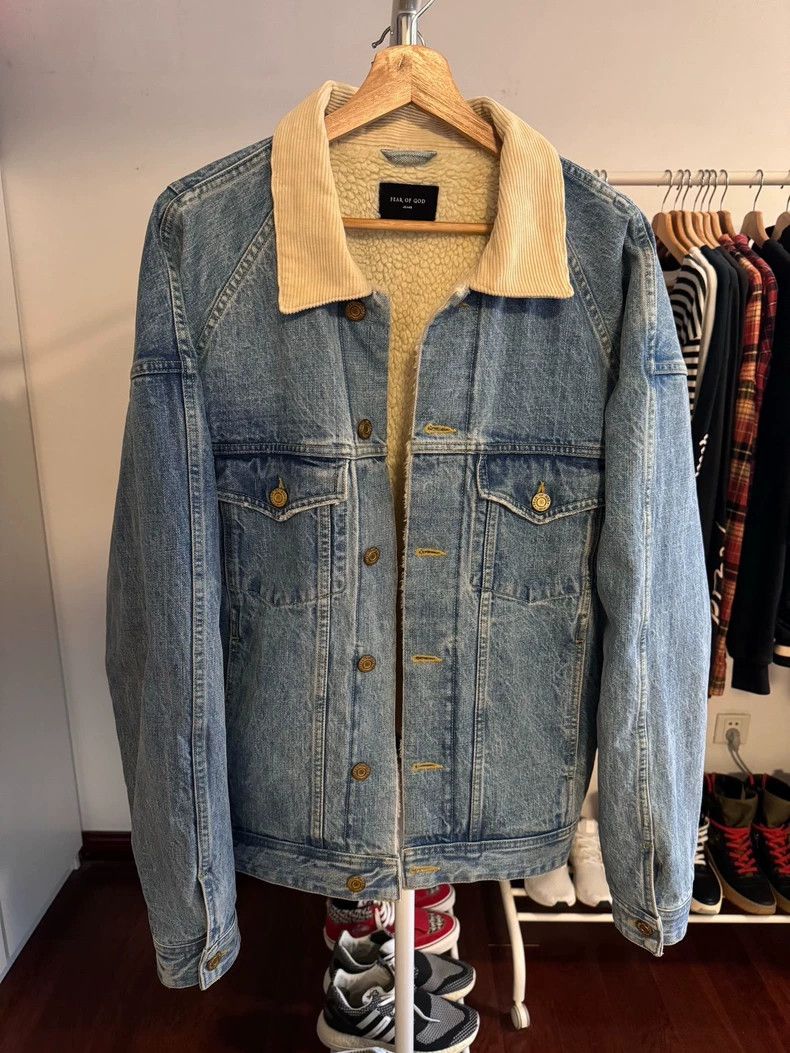 Fear of God Fear of God Season 5 lambswool denim jacket Size US L / EU 52-54 / 3 - 1 Thumbnail