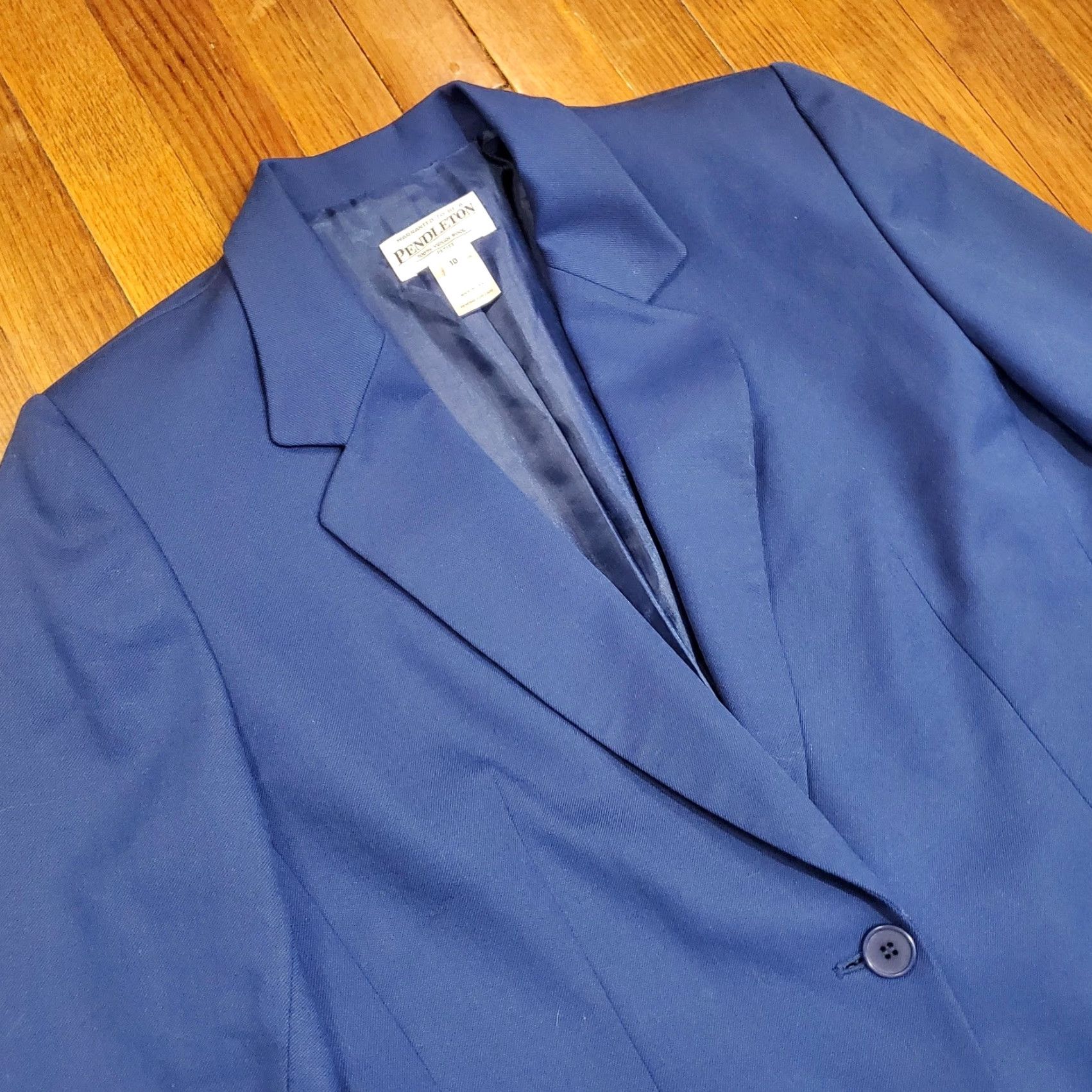 Pendleton VINTAGE Pendleton Blazer Womens 10 Petite Blue Wool Lined Made USA 80s 90s Size L / US 10 / IT 46 - 4 Thumbnail