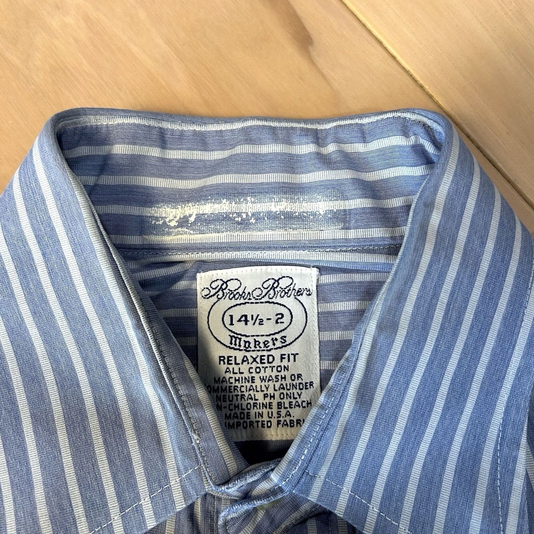 Brooks Brothers VINTAGE Brooks Brothers Makers Button Up Shirt French Cuff Mens Blue Striped Cotton 14.5-2 Size US S / EU 44-46 / 1 - 6 Thumbnail
