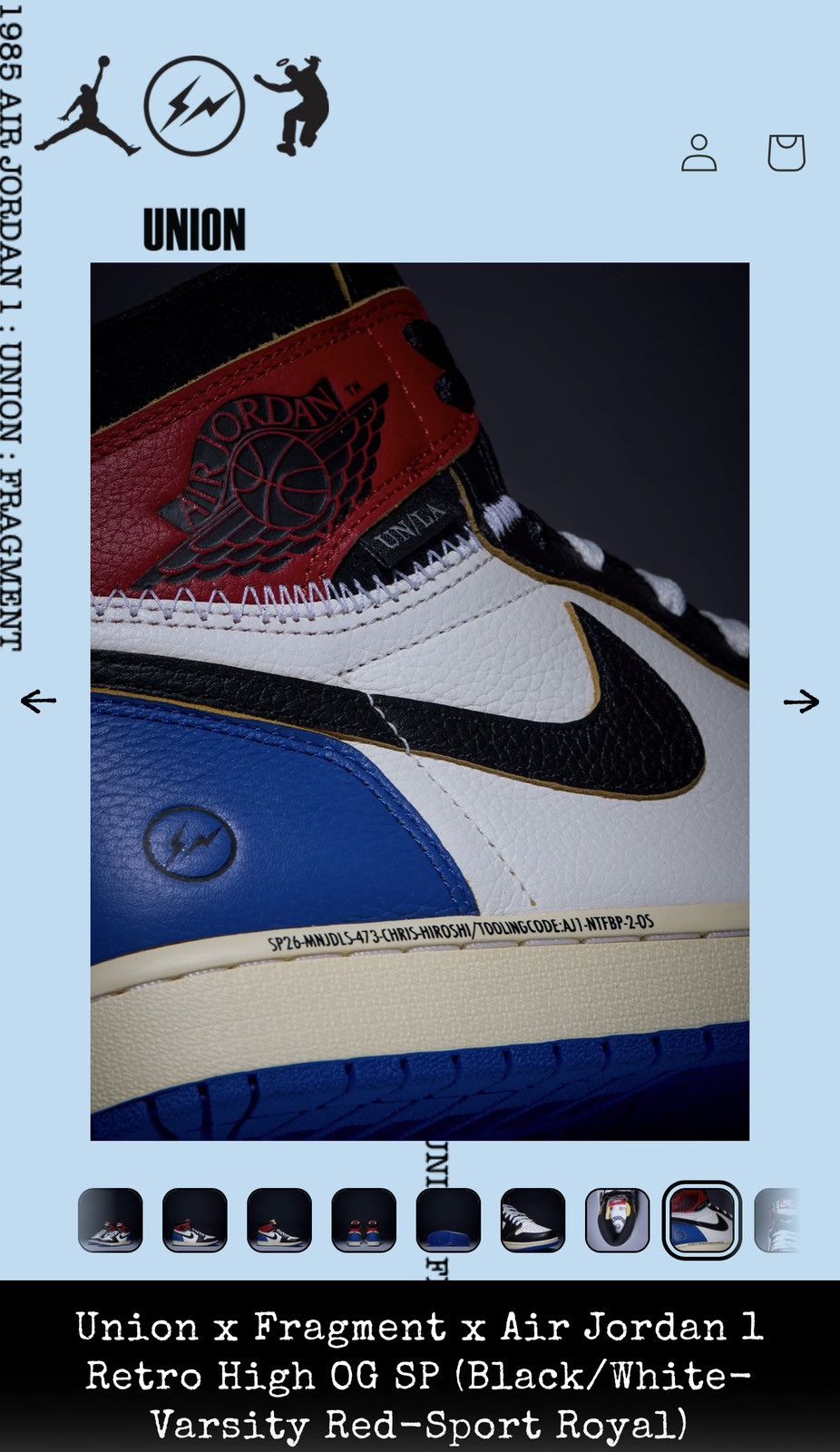 Jordan Brand × Union LA Union x Fragment x Air Jordan 1 Size US 13 / EU 46 - 7 Thumbnail