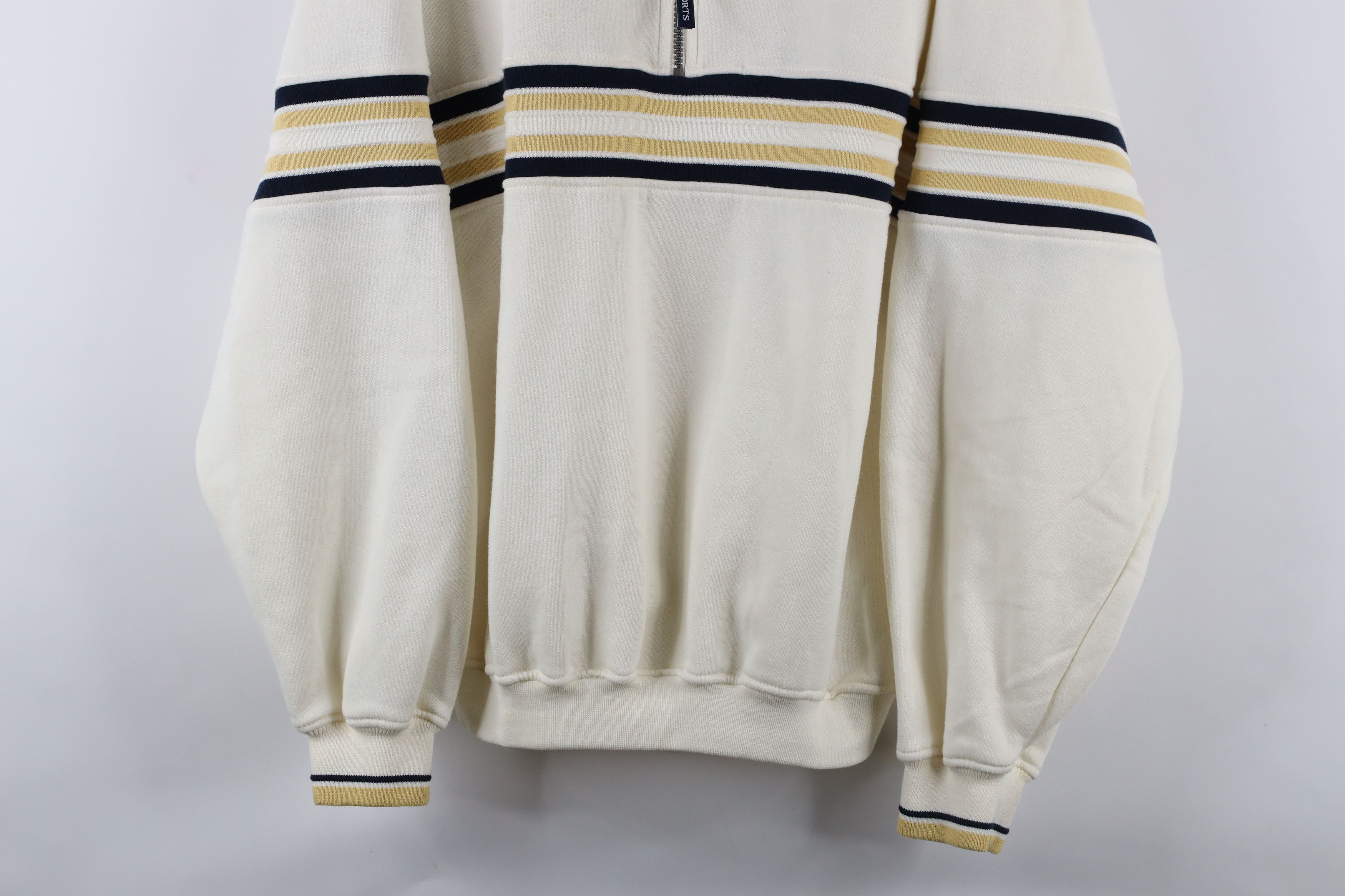 Vintage Vintage 90s Maumee Bay Half Zip Pullover Sweatshirt Cream Size US L / EU 52-54 / 3 - 3 Thumbnail