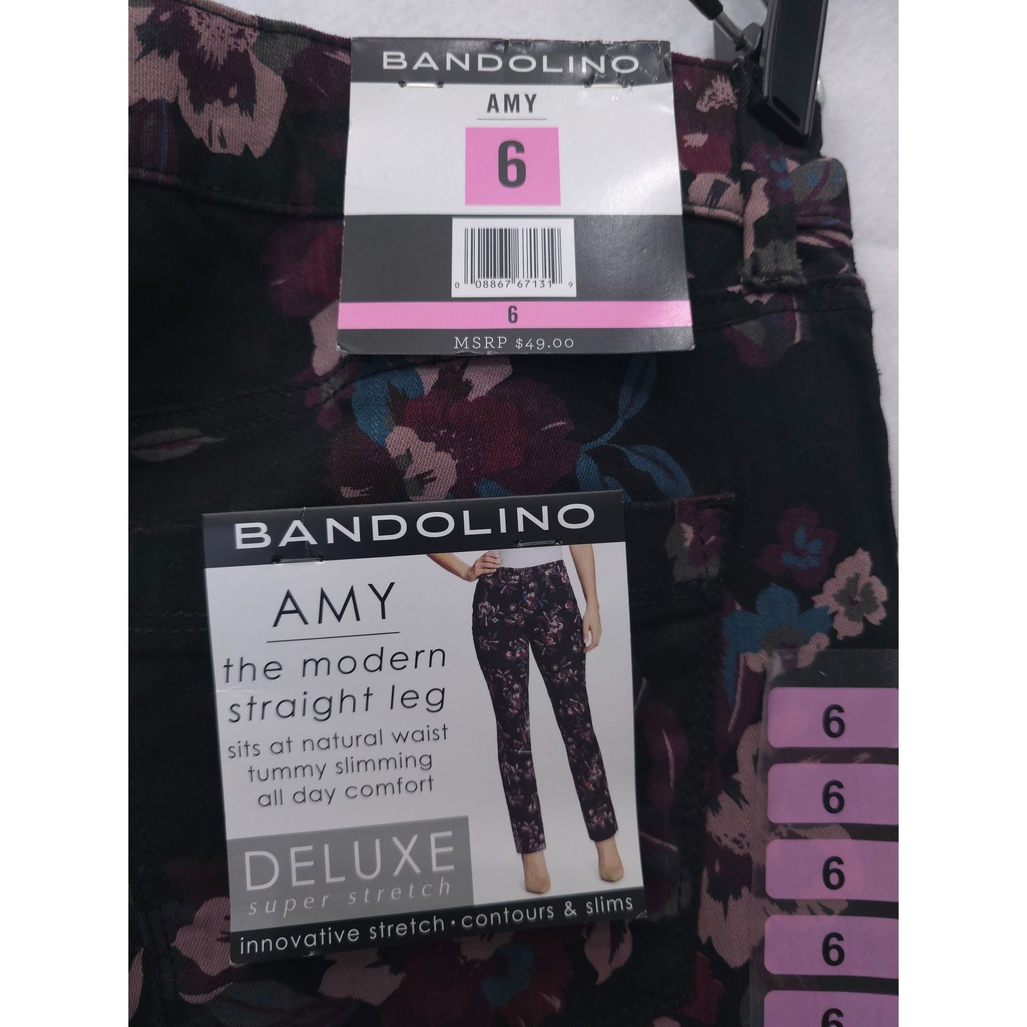 Other Bandolino Womens Amy Floral Print Modern Straight Leg Jeans Size 28" / US 6 / IT 42 - 2 Thumbnail