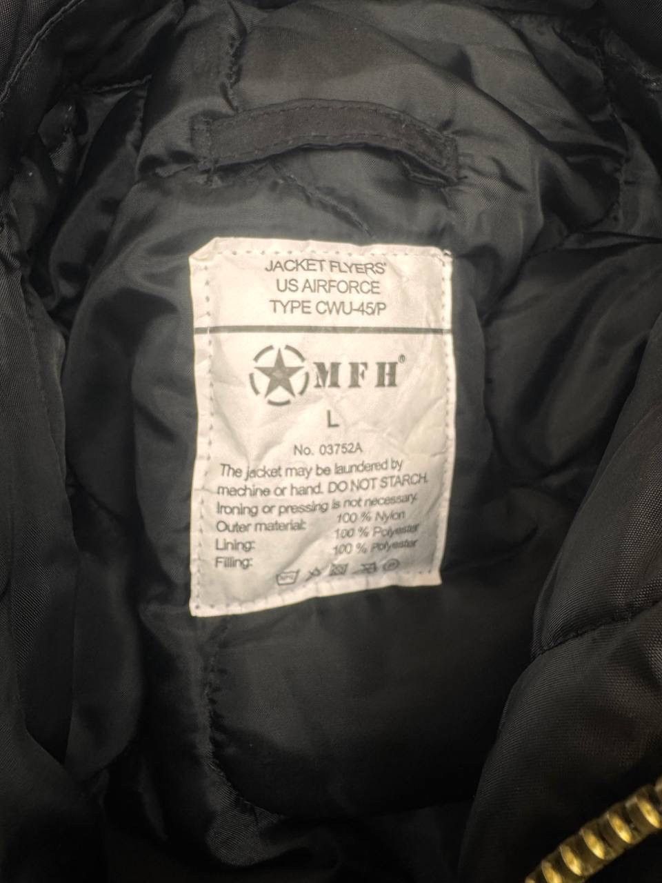 Other MFH Vintage military Men's CWU-45PBomber Jacket Black Size L Size US L / EU 52-54 / 3 - 4 Thumbnail