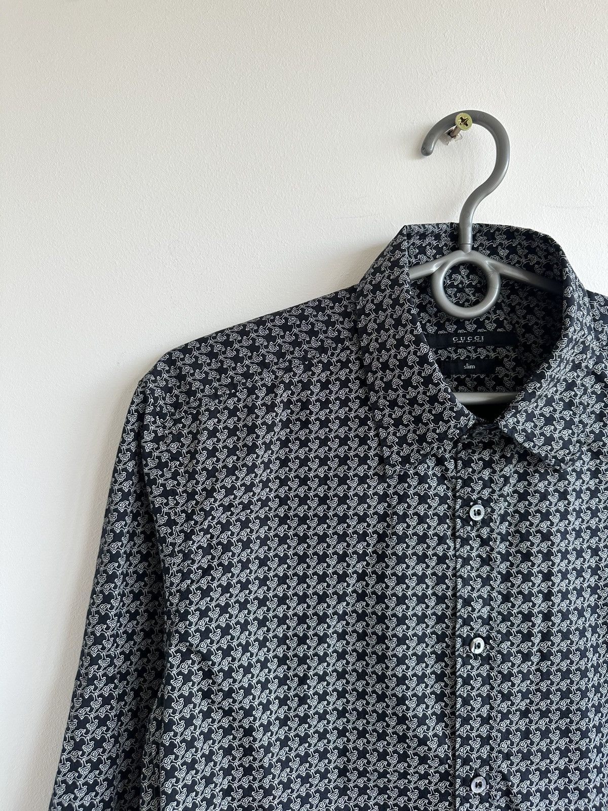 Gucci Gucci Shirt Button Up Print Horsebit Pattern Size 39/15,5 Size US S / EU 44-46 / 1 - 5 Thumbnail