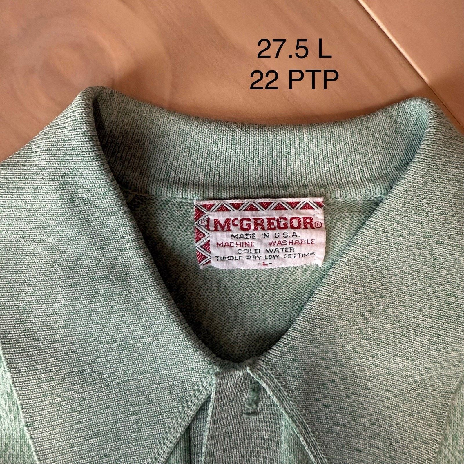 McGregor × Vintage Vintage McGregor Polo Large Green 70s Made in USA Knit Size US L / EU 52-54 / 3 - 5 Thumbnail