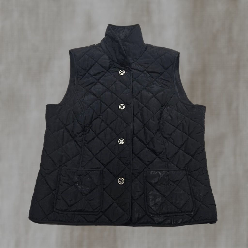 Charter Club Charter Club Black Button Up Quilted Puffer Vest Preppy Adult Women's L Large Size L / US 10 / IT 46 - 1 Thumbnail