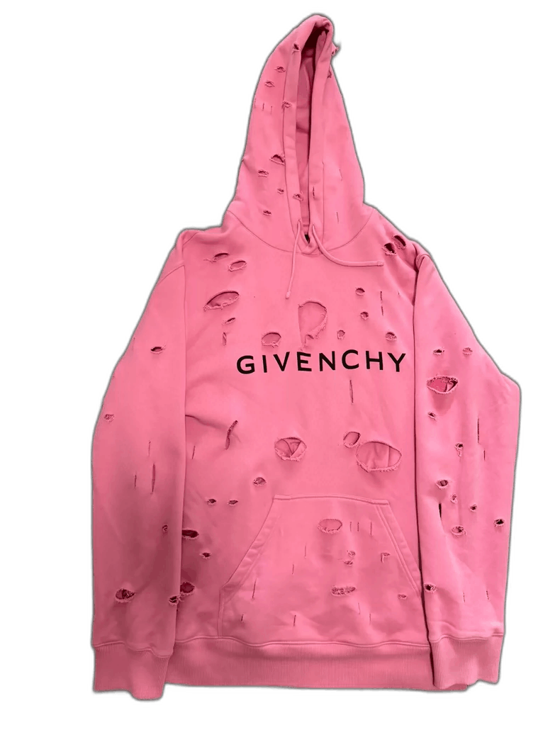 Givenchy Givenchy Givenchy Pink Distressed Oversized Hoodie -2507 Size L / US 10 / IT 46 - 1 Thumbnail