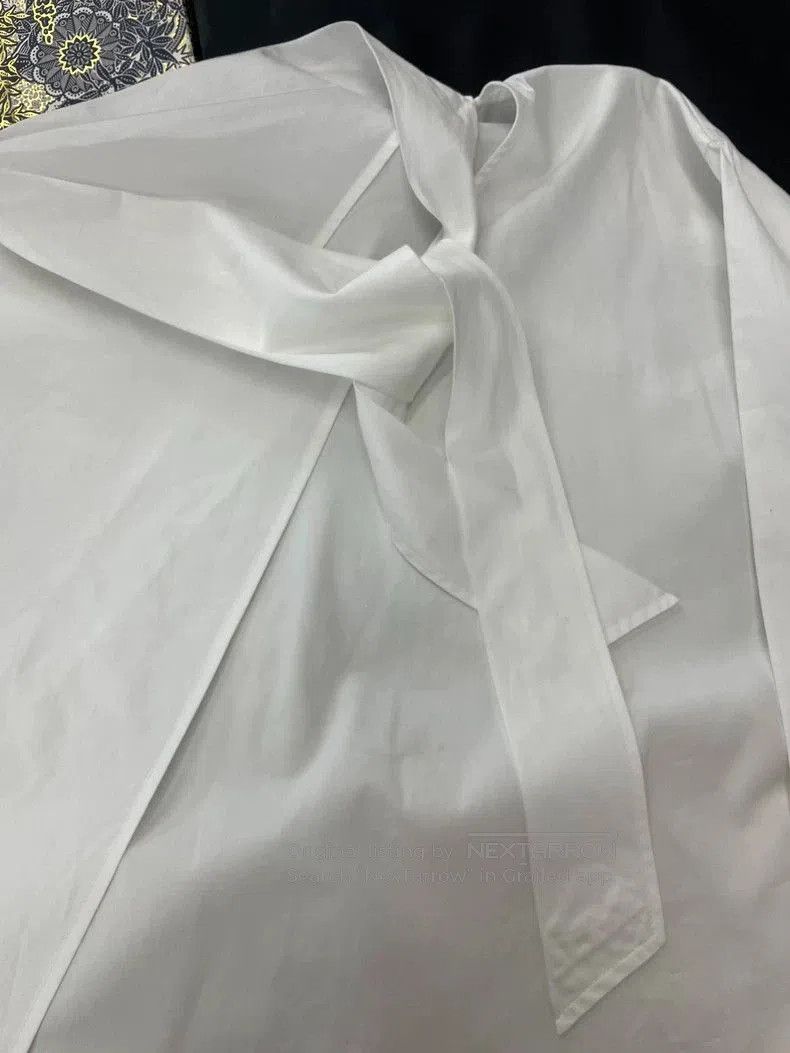 Hermes Hermes White Irregular Collar Shirt. Size US M / EU 48-50 / 2 - 2 Thumbnail