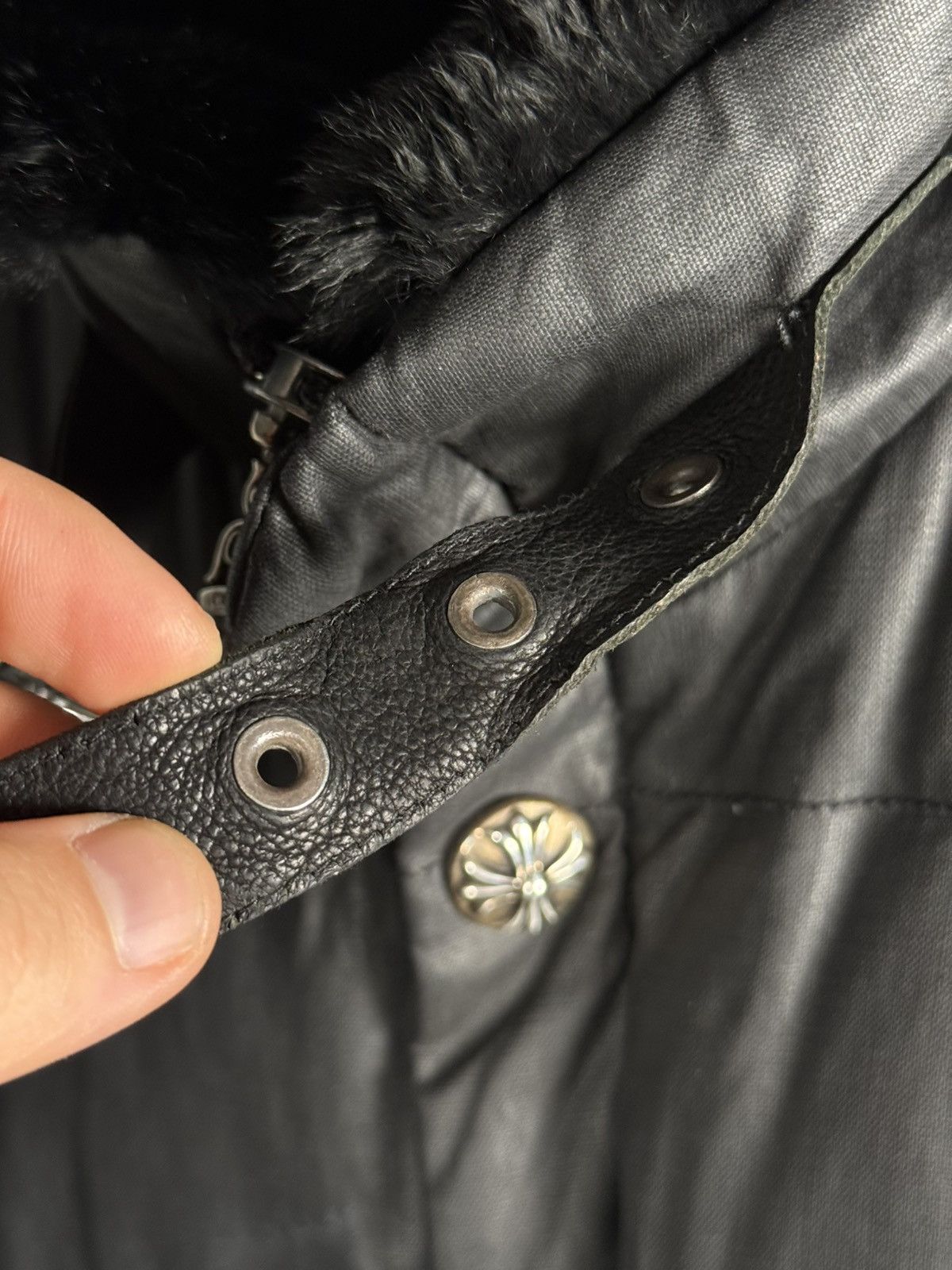 Chrome Hearts 🚭GRAIL🚭 EARLY 2000's MINK COLLAR WAXED COTTON UTILITY JACKET Size US L / EU 52-54 / 3 - 10 Thumbnail