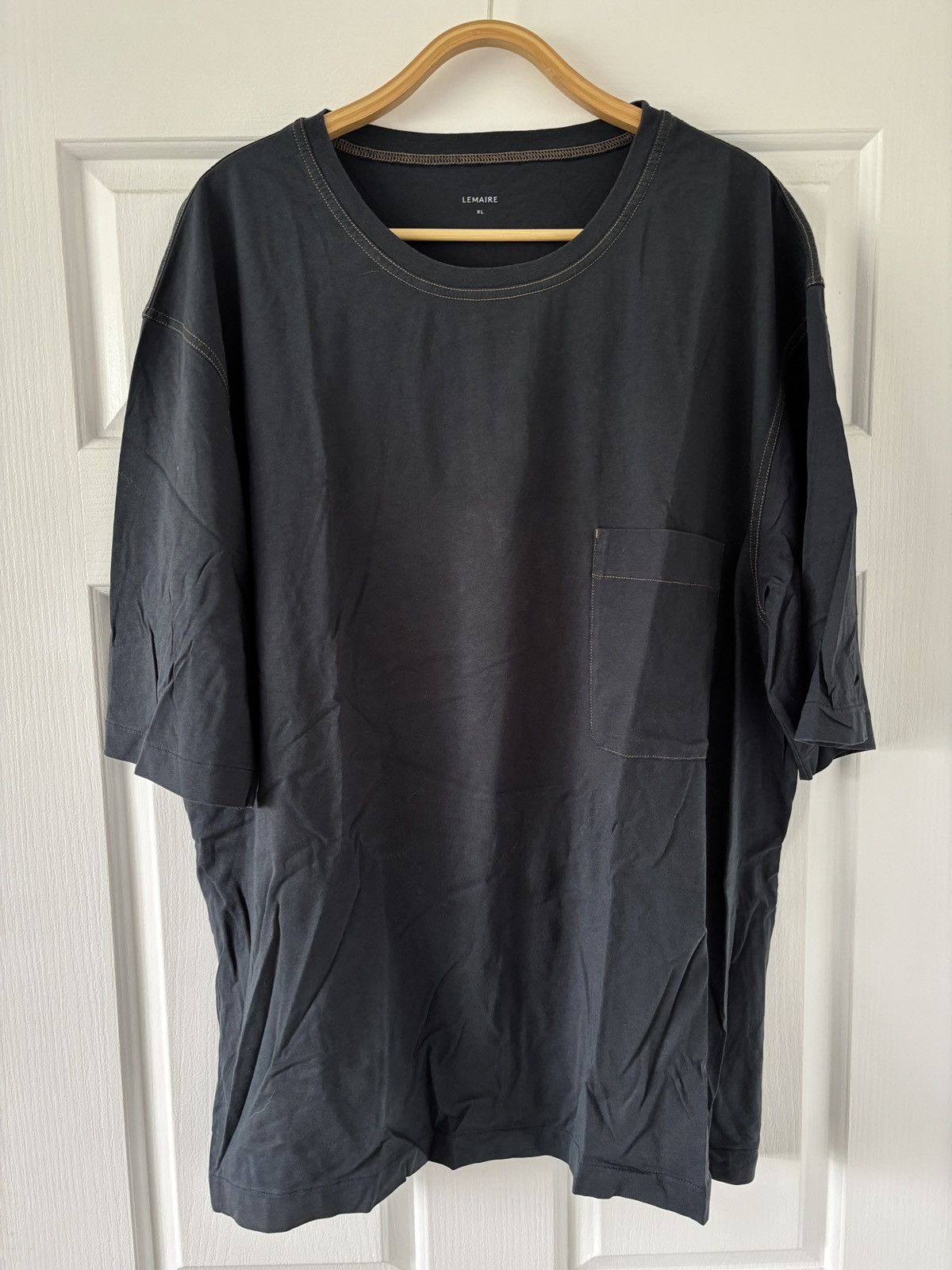 Lemaire SS patch pocket tee, Deep navy, XL Size US XL / EU 56 / 4 - 1 Thumbnail