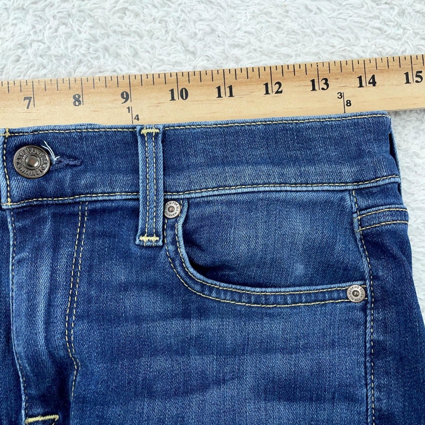 7 For All Mankind 7 For All Mankind Jeans Gwenevere Skinny Stretch Denim Mid Rise Womens 28x29 Blue Slim Pockets Solid Denim 90s Contemporary Womens Jeans Size 28" / US 6 / IT 42 - 7 Thumbnail