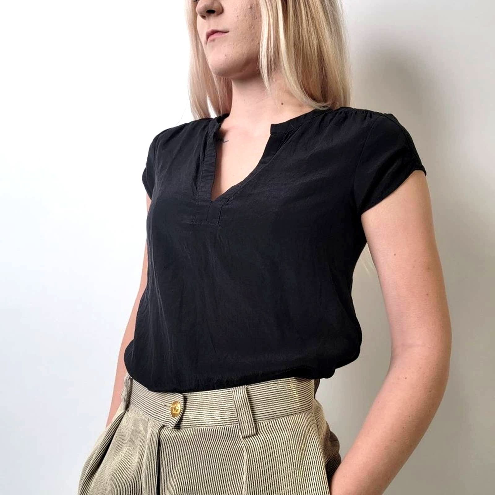 Aritzia ARITZIA x BABATON Phillip Silk Sheer Tee Shirt Blouse - XS Size XS / US 0-2 / IT 36-38 - 2 Thumbnail
