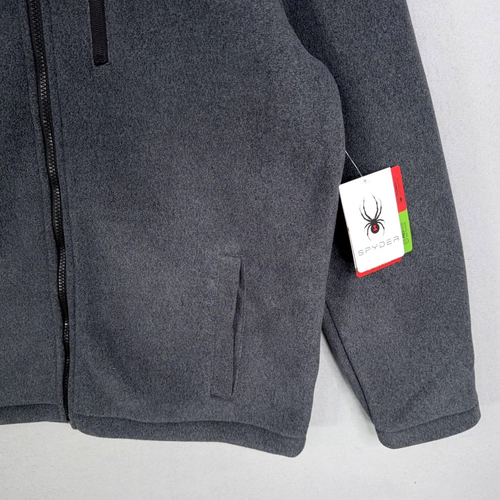 Spyder Spyder Mens Large Fleece Full Zip Stand-Up Collar Jacket Outdoor NWT Gray Regular Fit Pockets Size US L / EU 52-54 / 3 - 3 Thumbnail