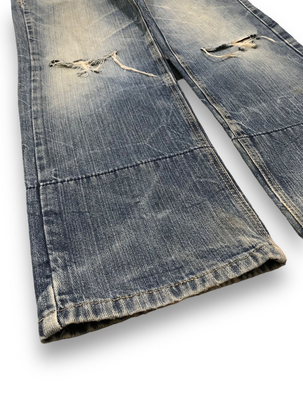 14th Addiction Vintage Japanese Brand Double Waist Mud Wash Distress Jeans Size US 32 / EU 48 - 9 Thumbnail