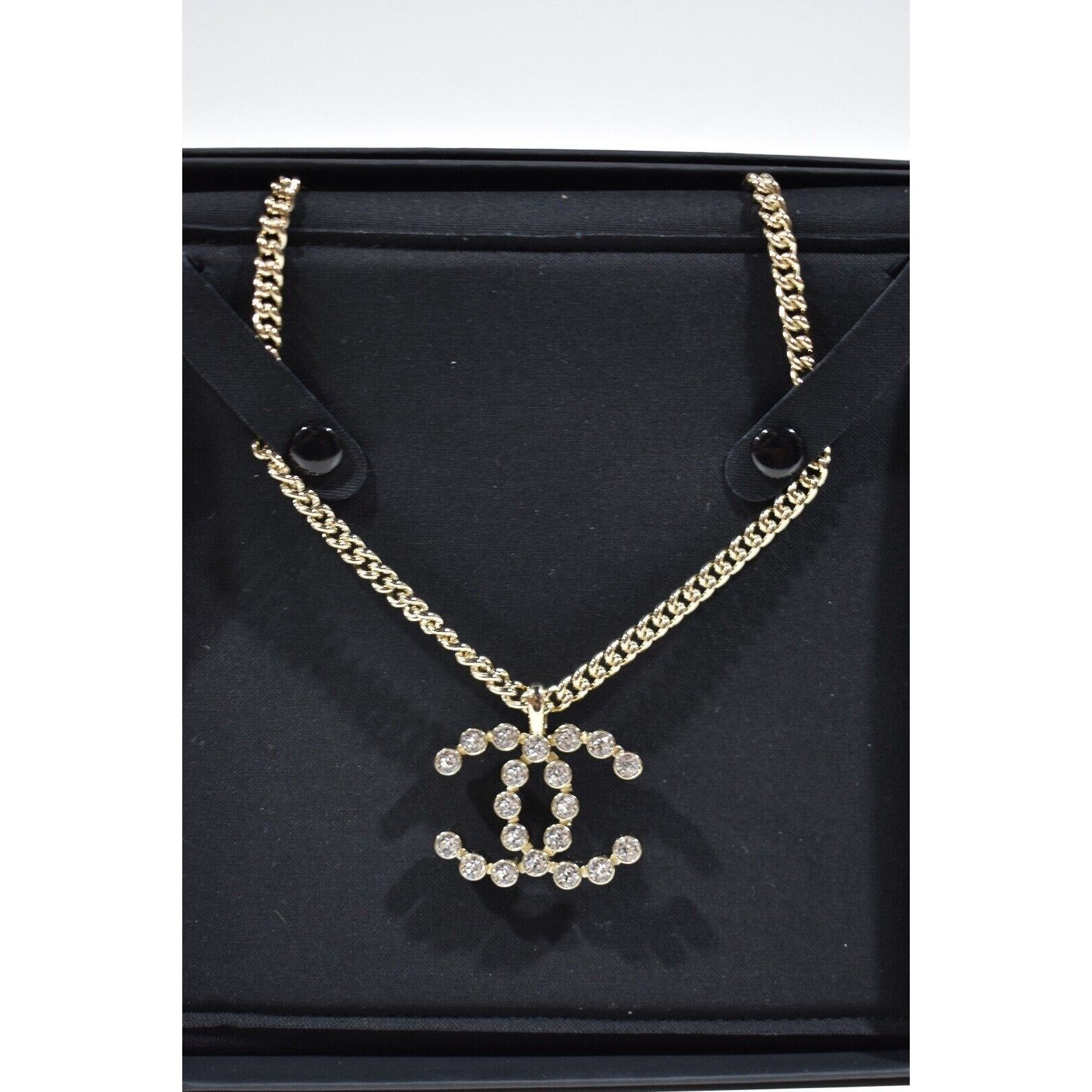 Chanel Chanel 23P Crystal CC Gold Metal Cuban Chain Drop Necklace Size ONE SIZE - 7 Thumbnail