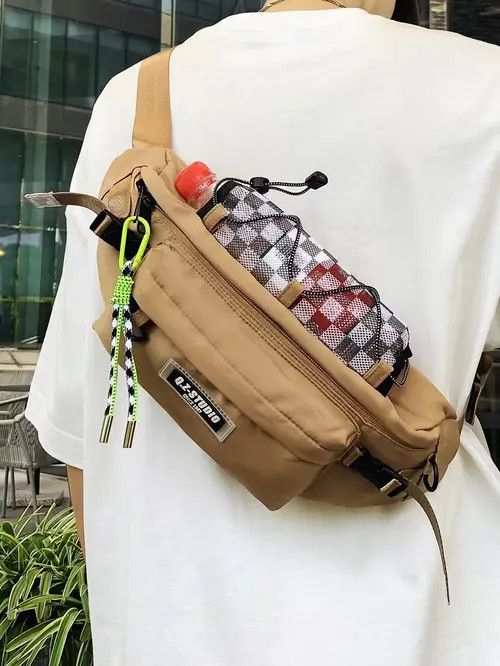 Vintage Patch Drawstring Design Waist Bag Size ONE SIZE - 1 Thumbnail