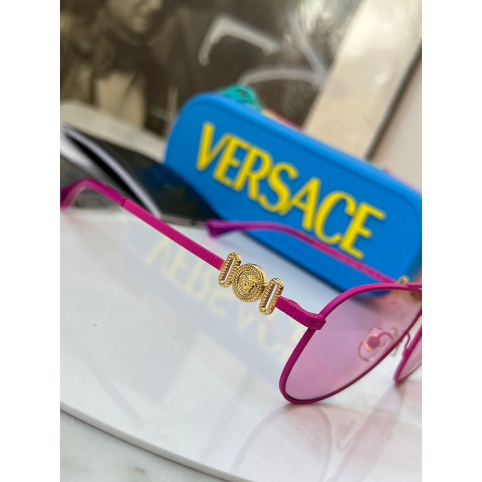 Versace NEW Versace Kids VK2002 Pink Aviator Sunglasses Size ONE SIZE - 5 Thumbnail