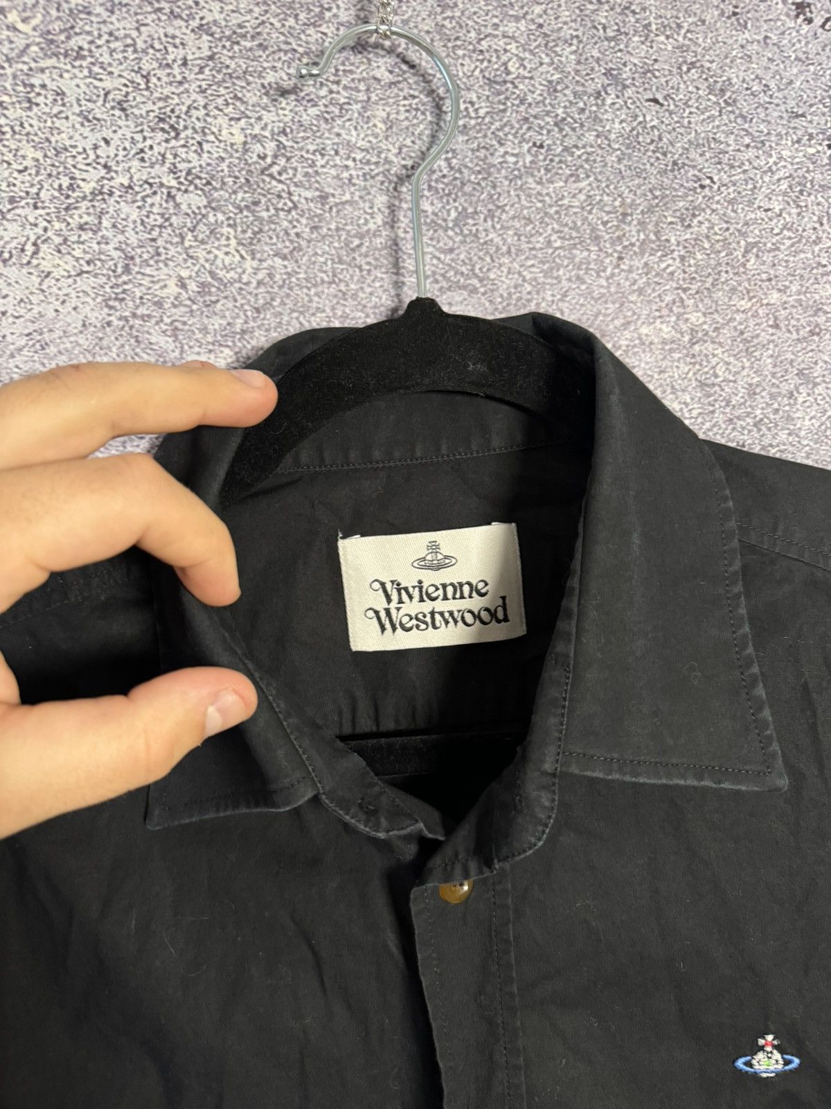 Vivienne Westwood Vivienne Westwood Orb Embroidered Logo Black Shirt Button Up Size US M / EU 48-50 / 2 - 6 Thumbnail